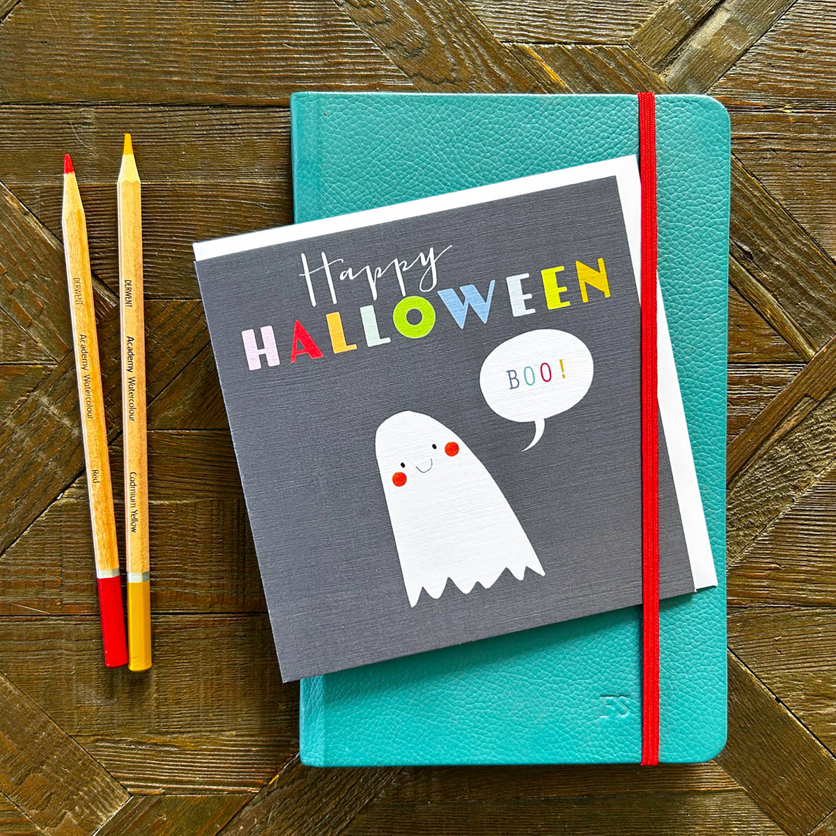 DE01 happy Halloween ghost card