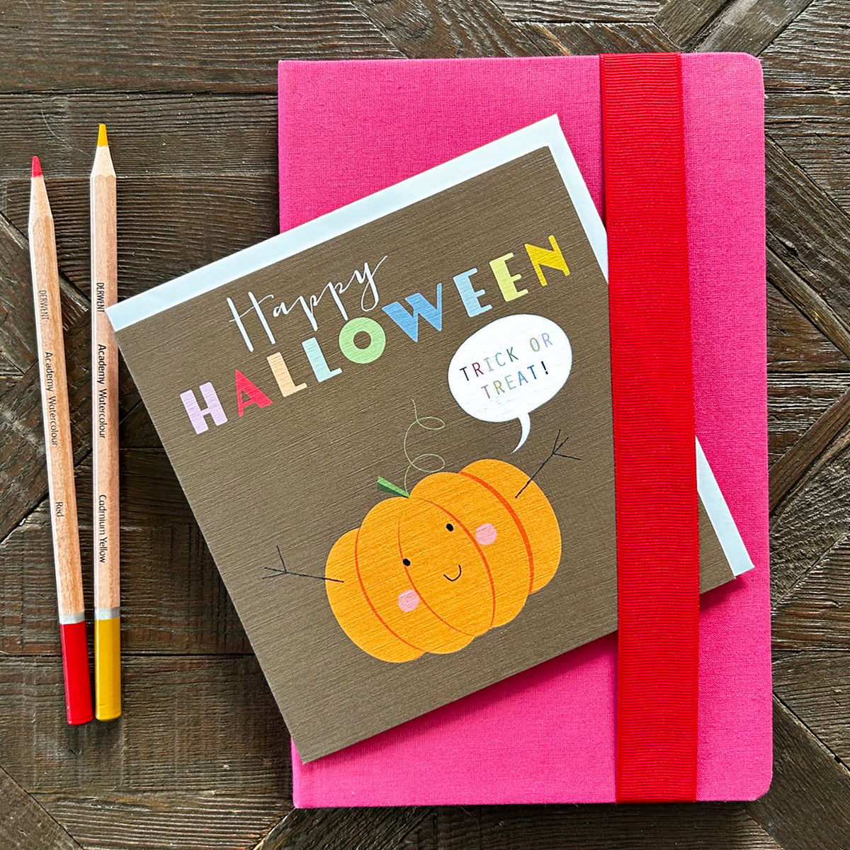 DE03 happy Halloween pumpkin card