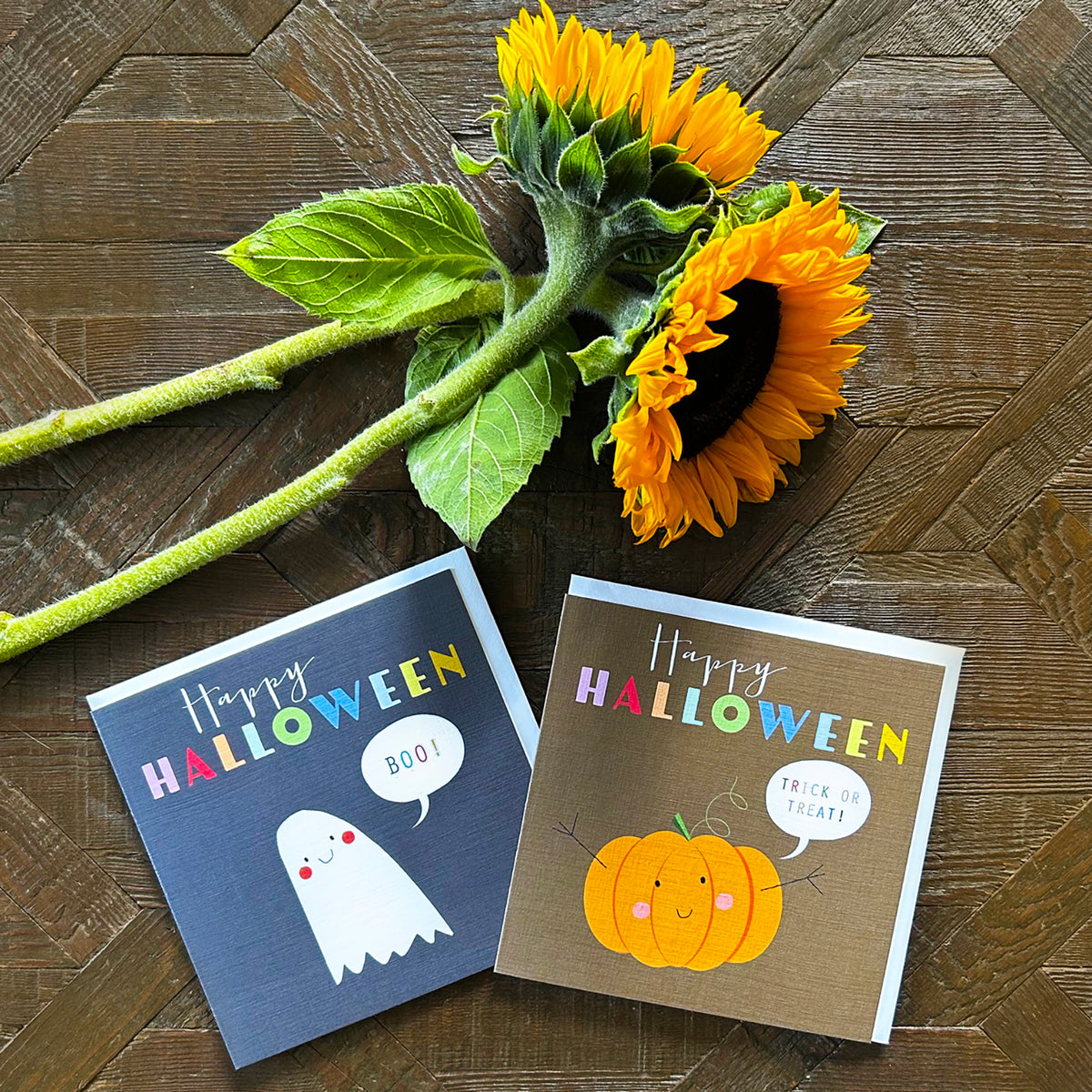 DE03 happy Halloween pumpkin card