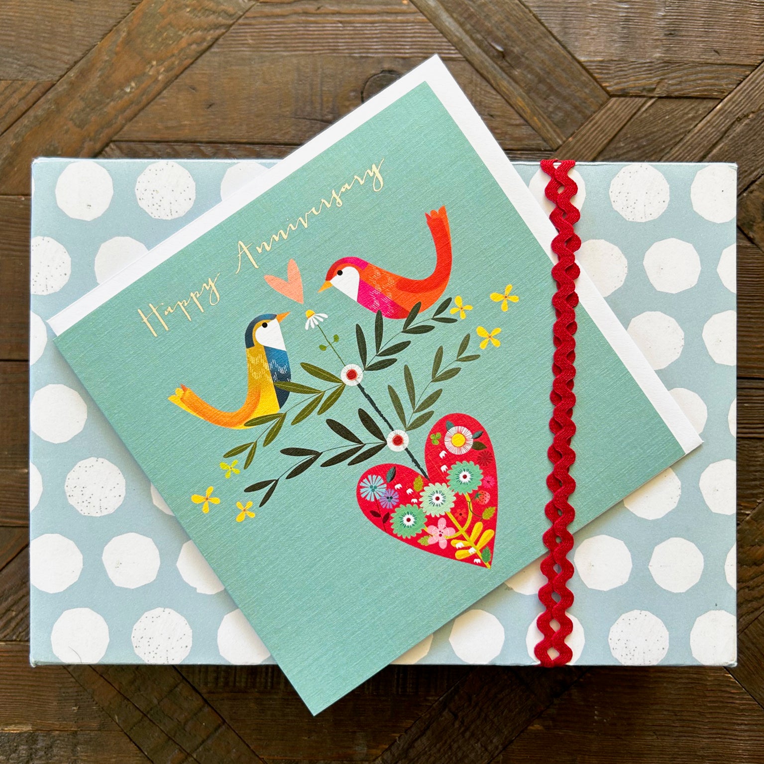 FK02 silver foiled anniversary card