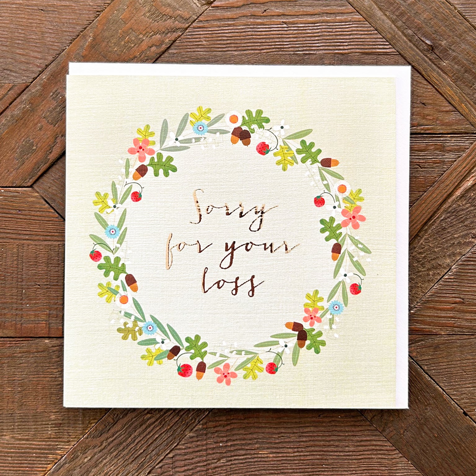 FK09 silver foiled sorry for your loss card