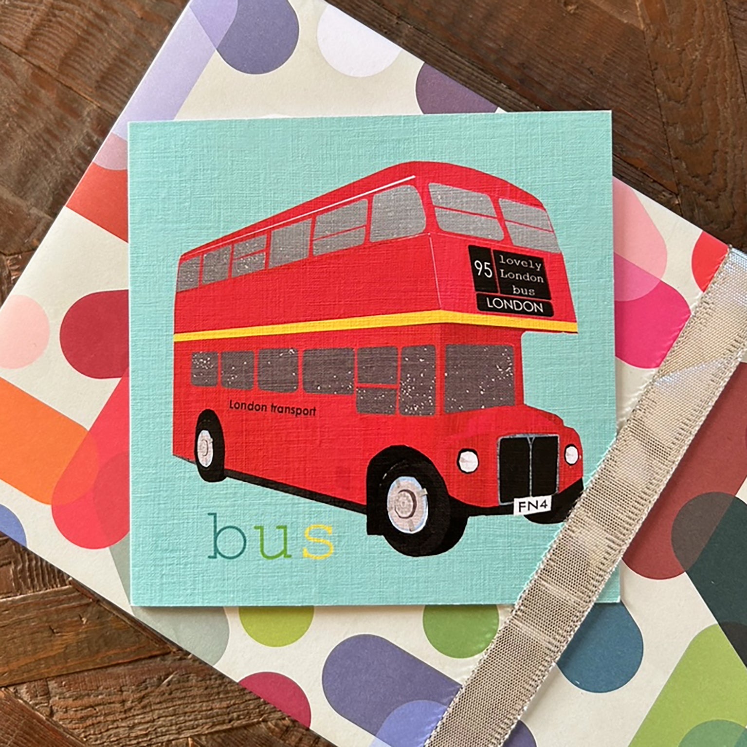 FN02 london bus greetings card