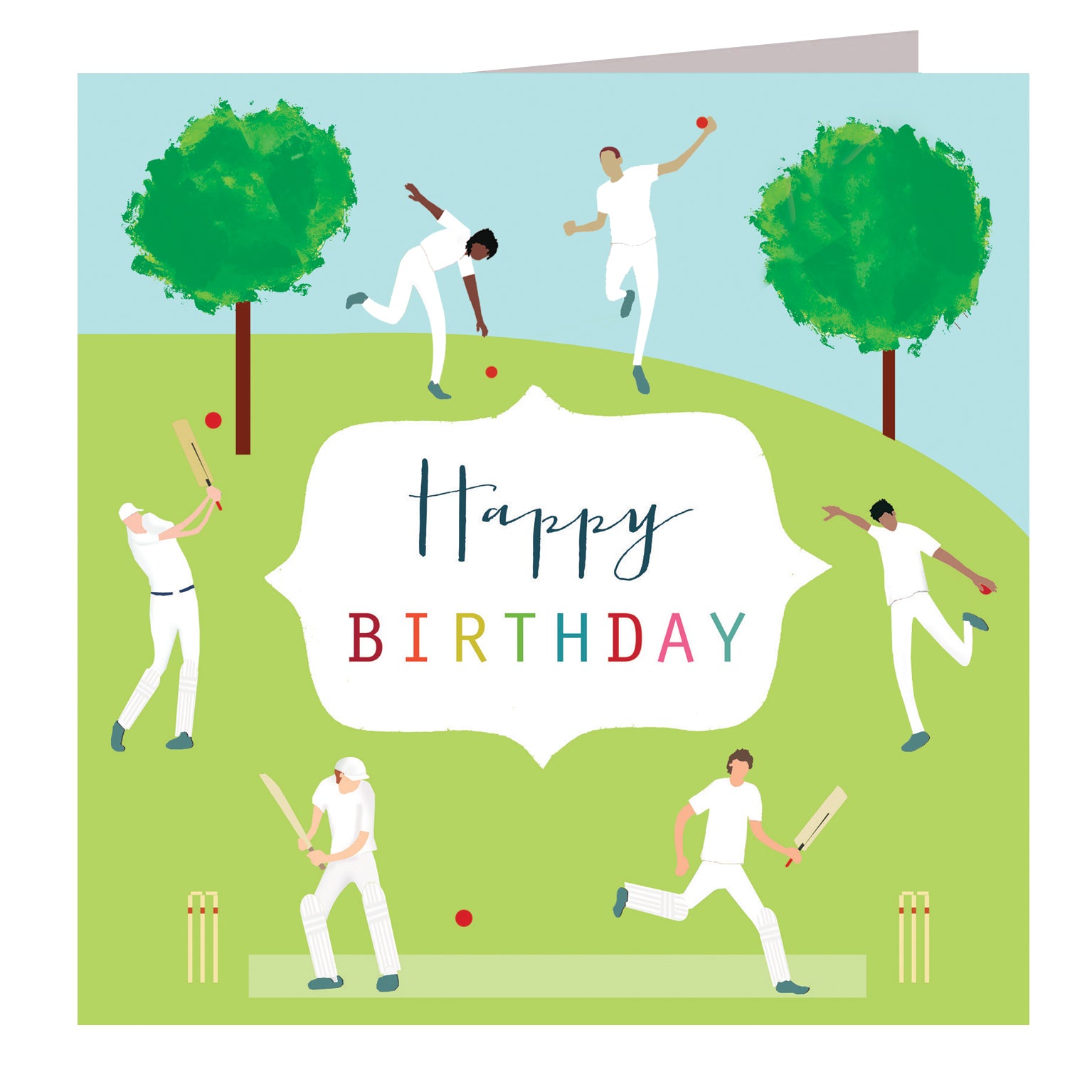 HB15 cricket happy birthday card