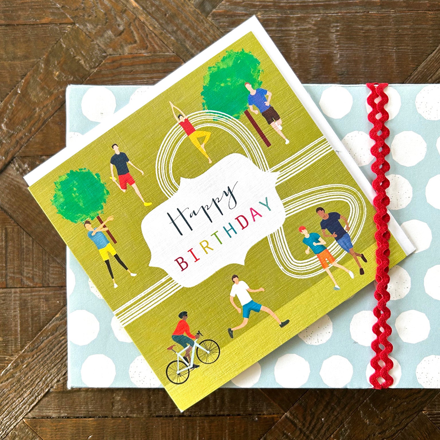 HB16 running happy birthday card