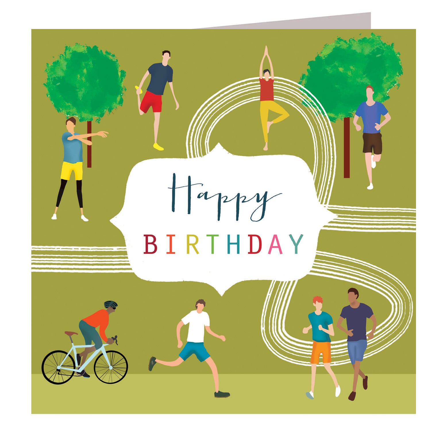 HB16 running happy birthday card