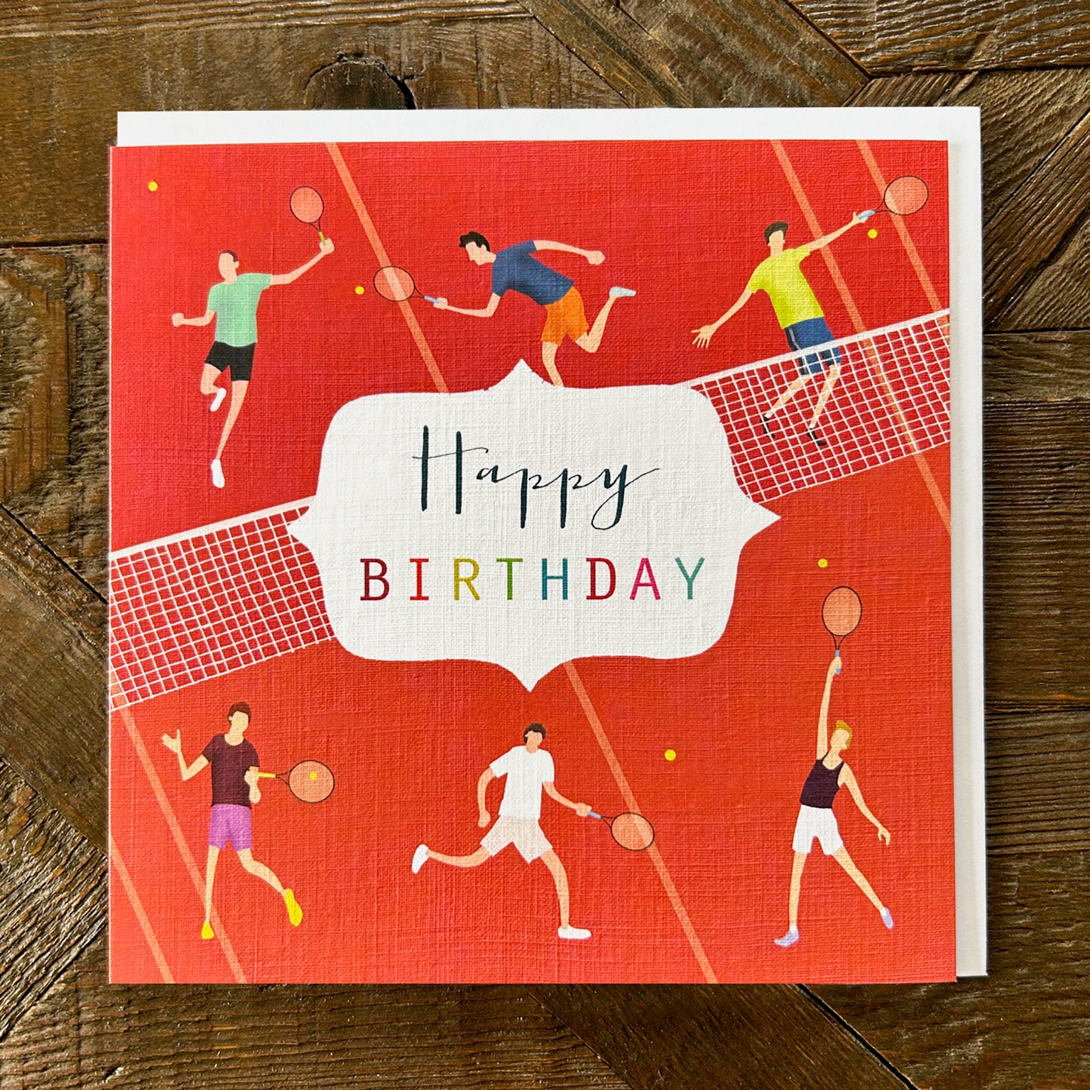 HB17 tennis happy birthday card