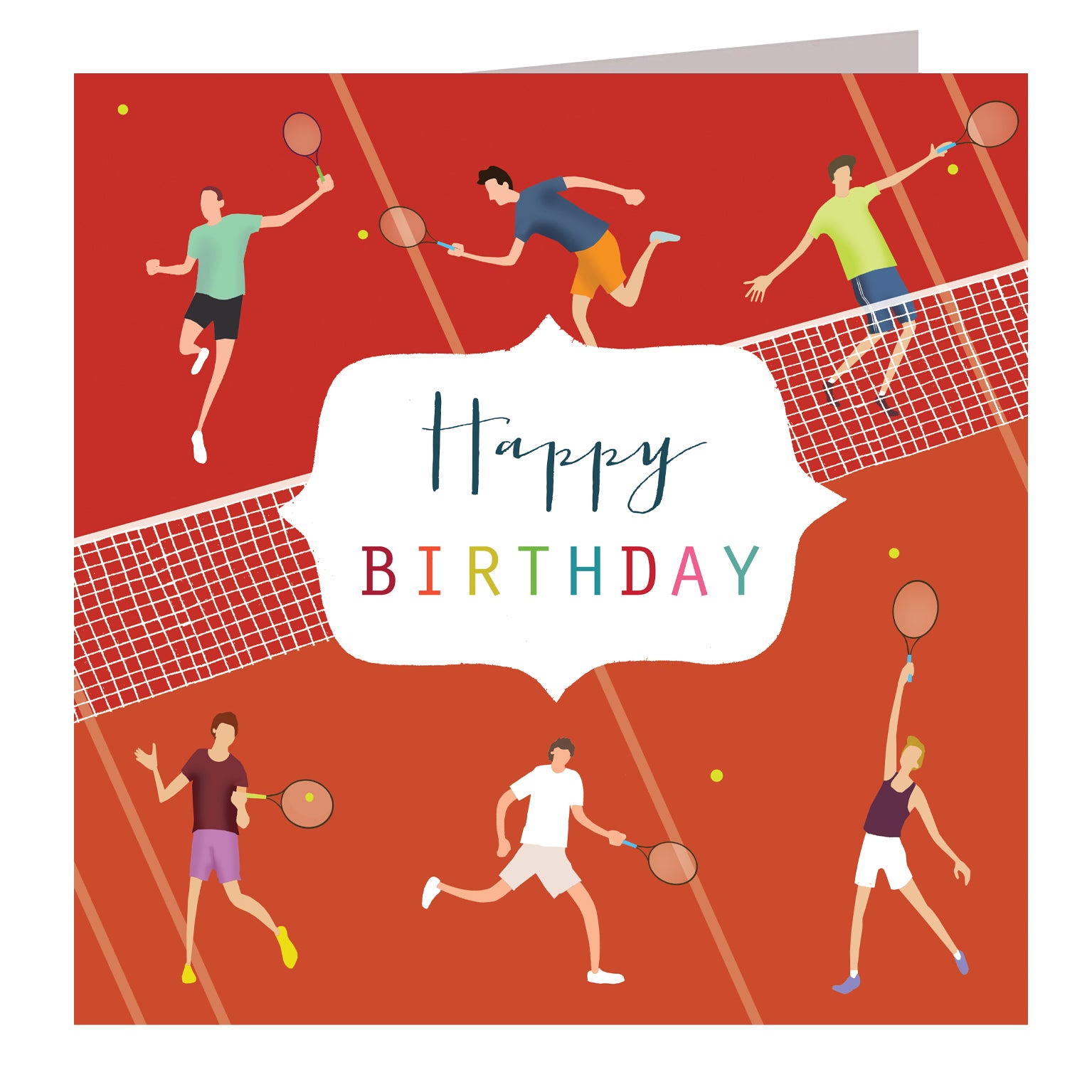 HB17 tennis happy birthday card