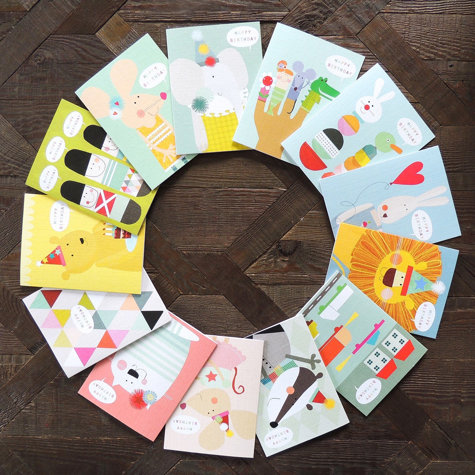 TY09 mini wooden cars birthday card