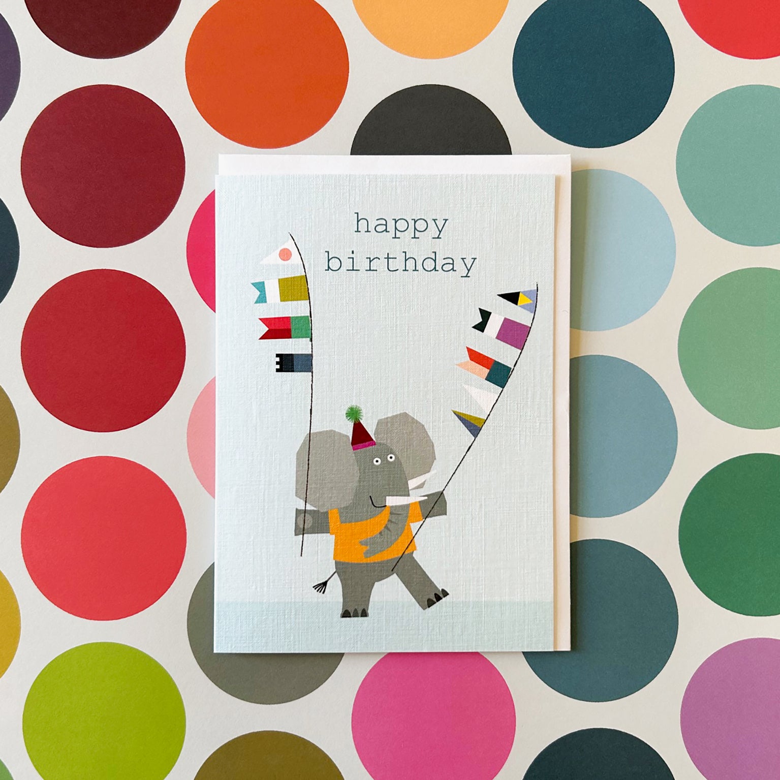 PA10 elephant happy birthday card