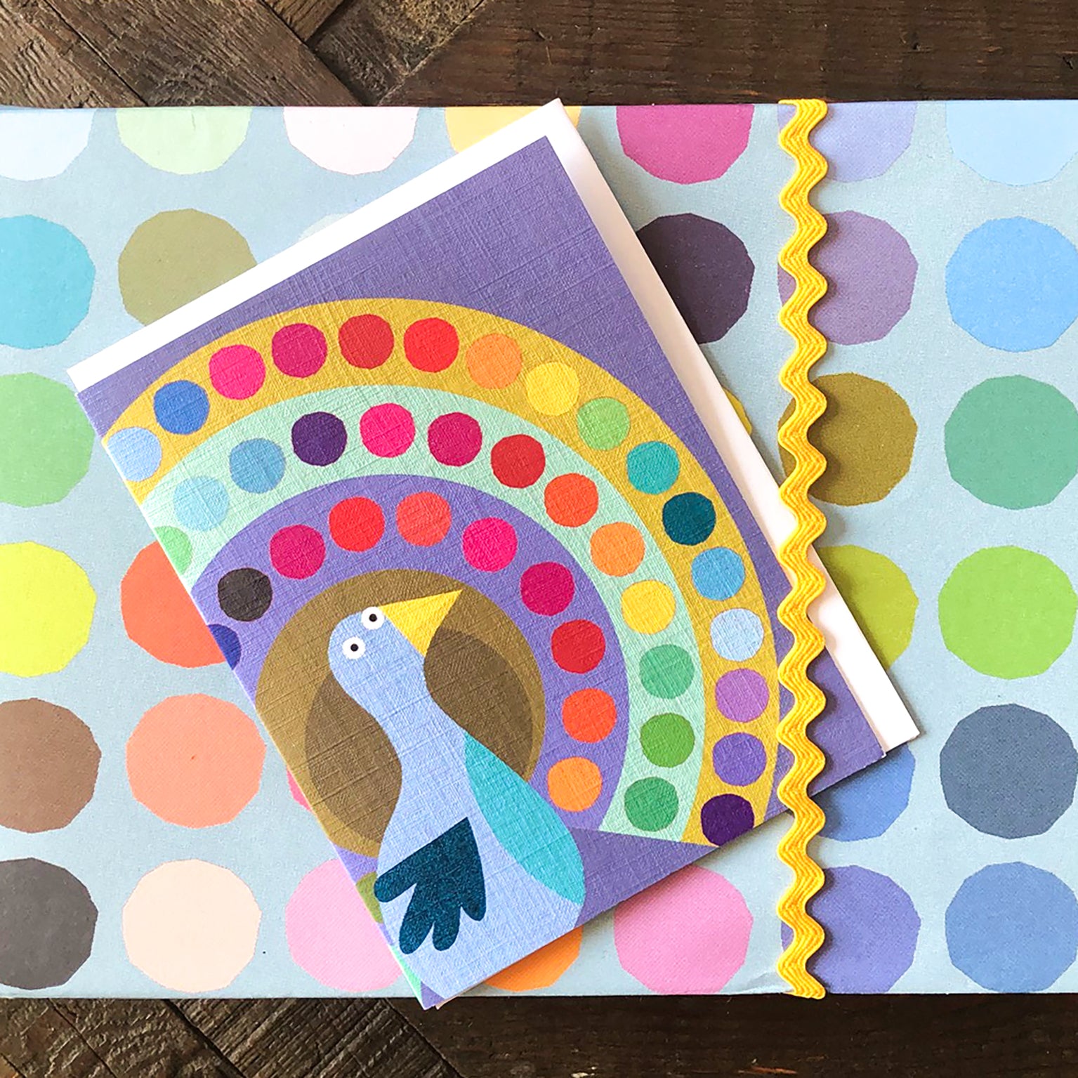 KAB30 mini peacock greetings card