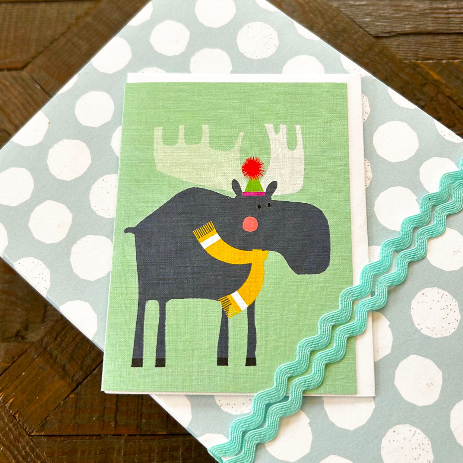 KAB37 mini moose greetings card