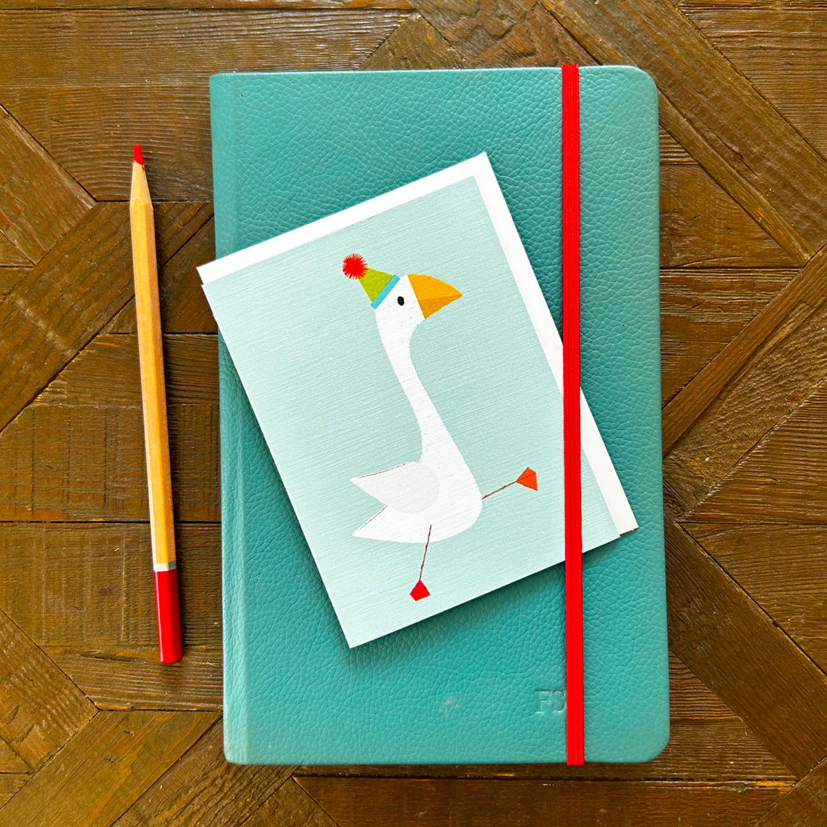 KAB39 mini goose greetings card