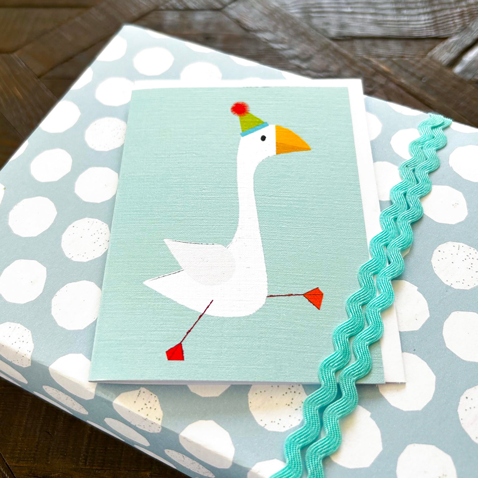 KAB39 mini goose greetings card