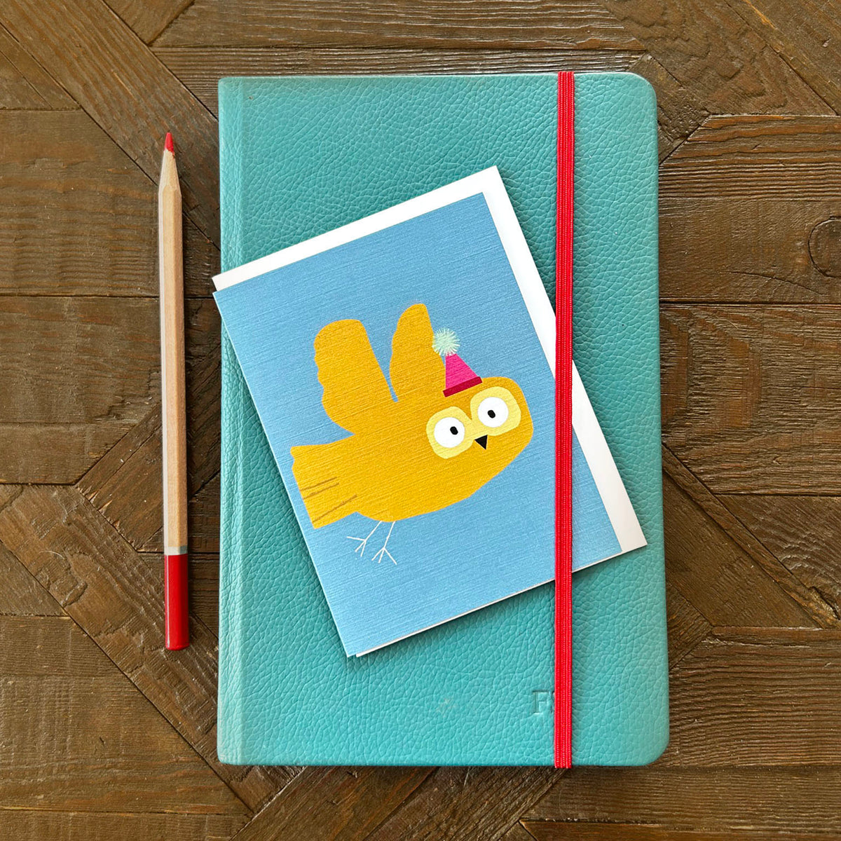 KAB40 mini owl greetings card