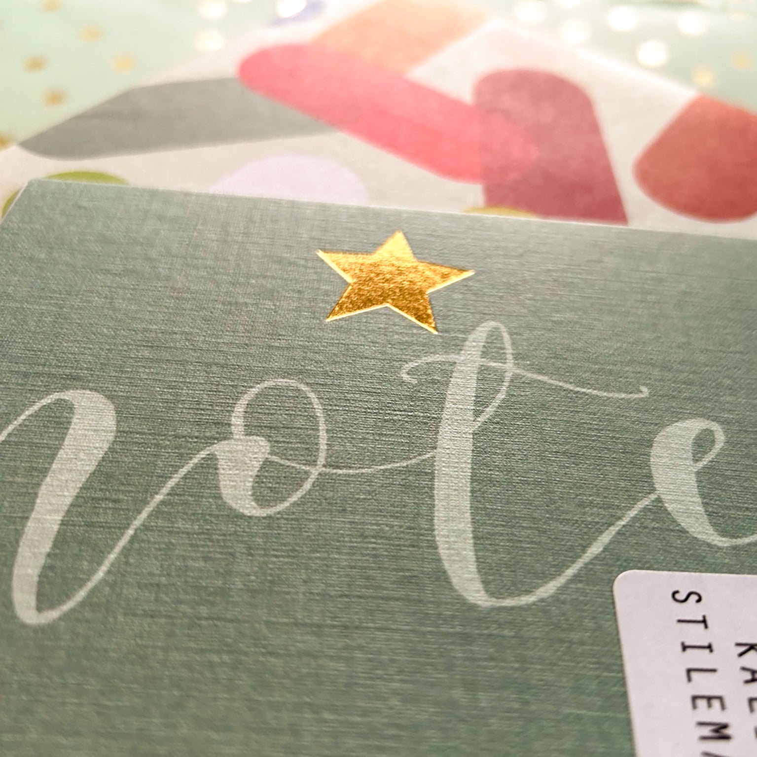 KBW07 mini gold foiled note card