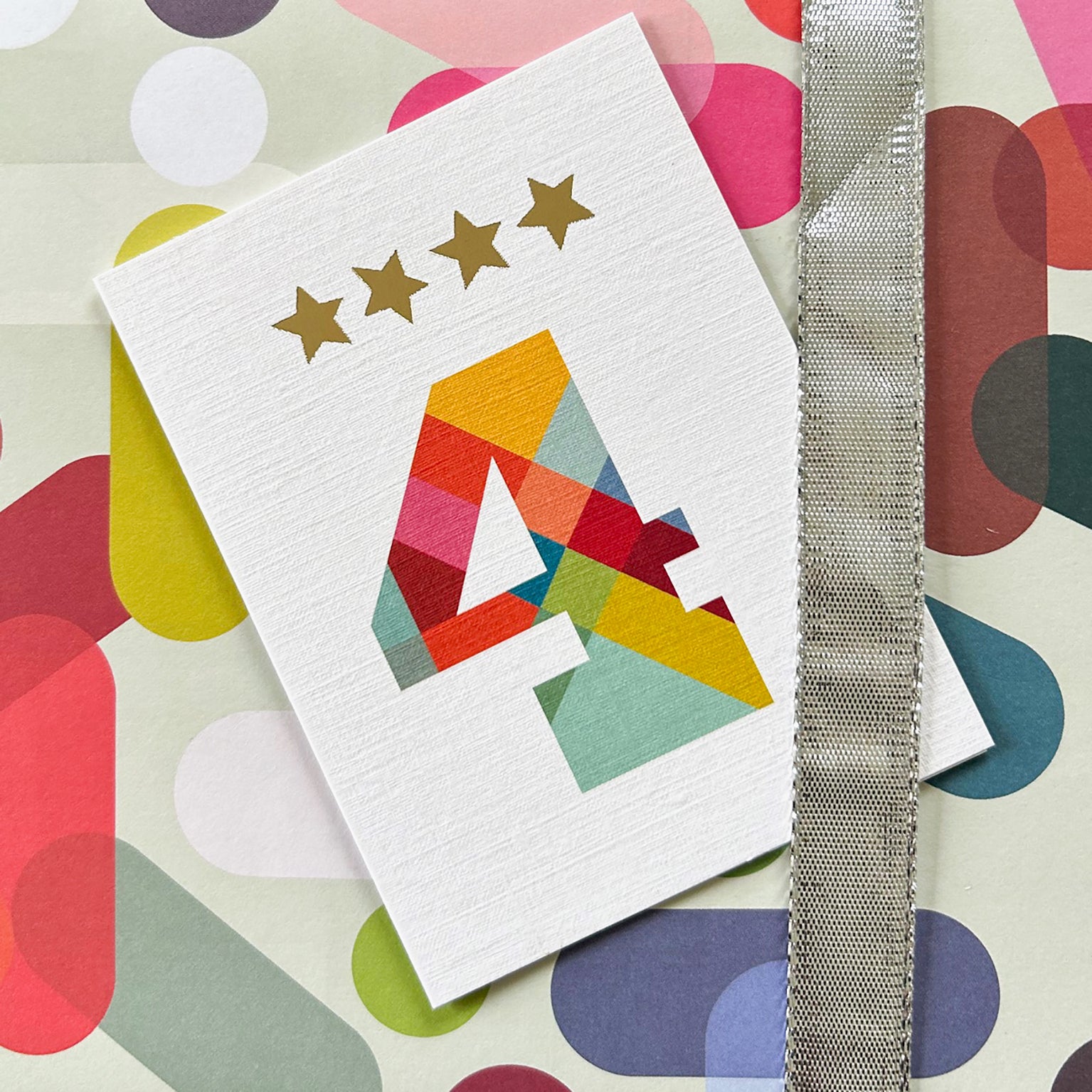 KTW04 mini gold star number four card