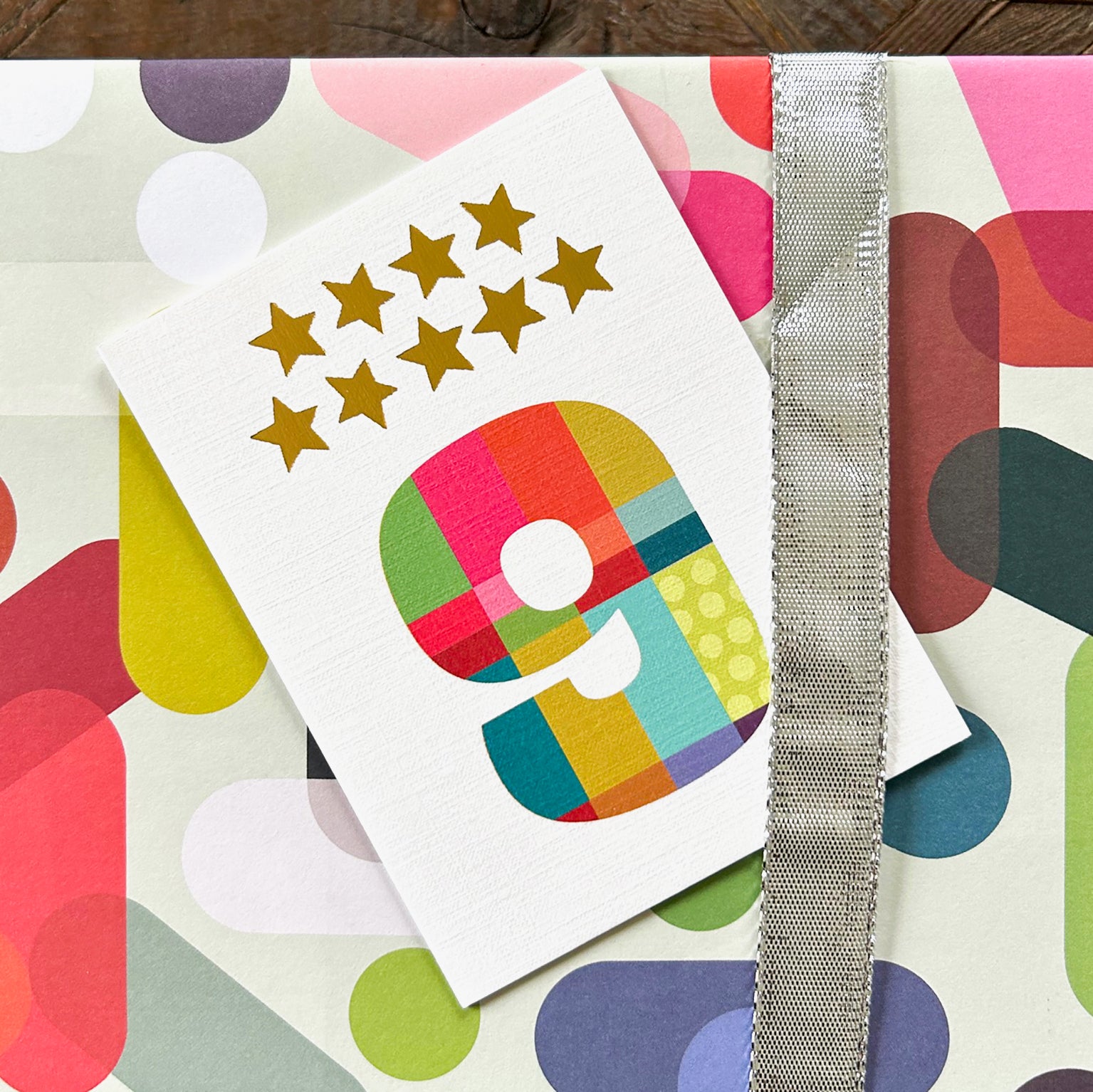 KTW09 mini gold star number nine card