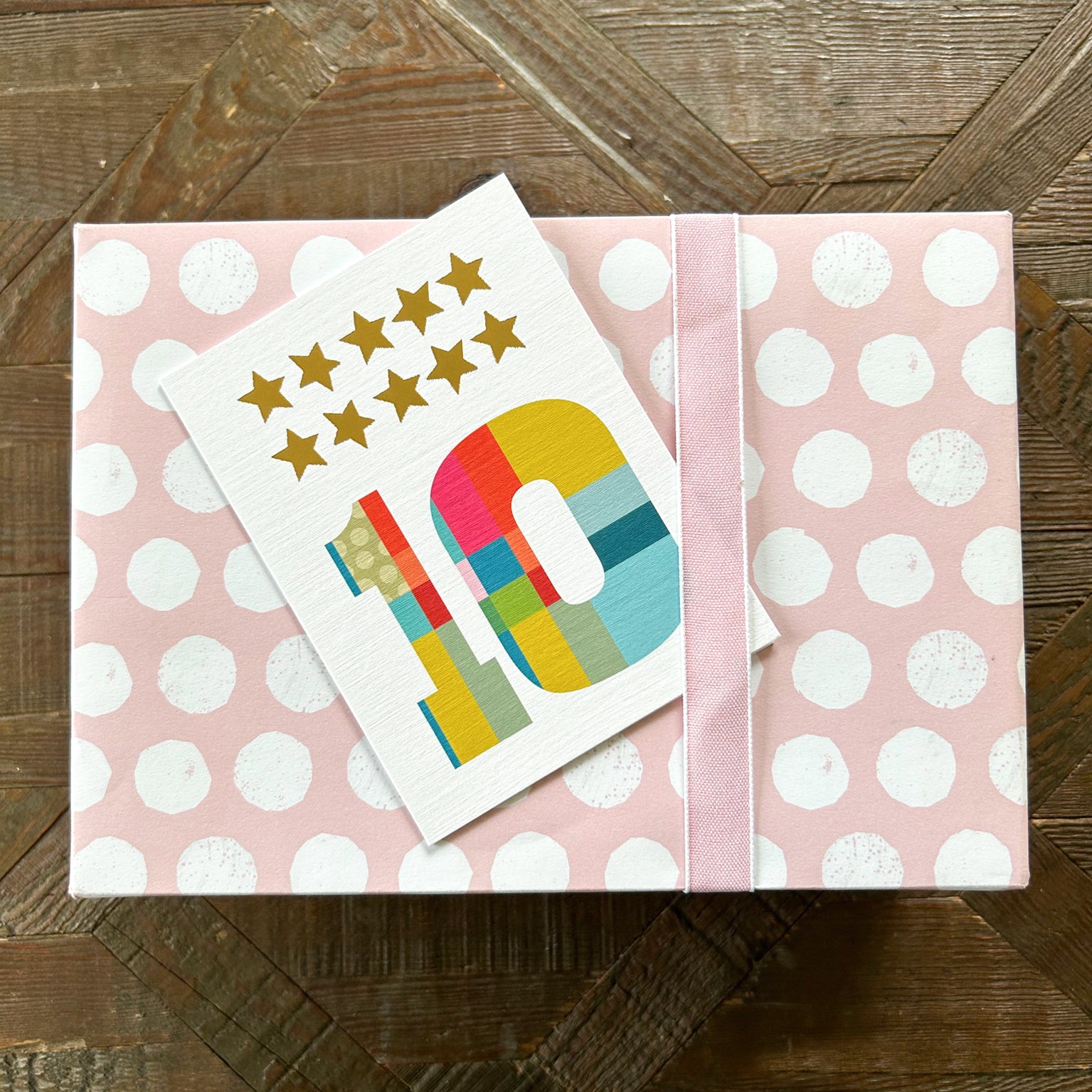 KTW10 mini gold star number ten card
