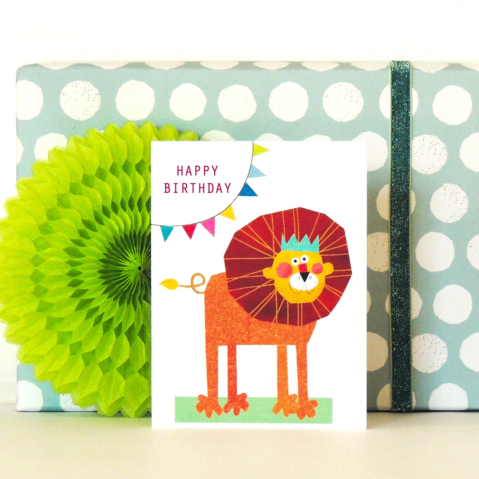 KTW15 mini lion happy birthday card