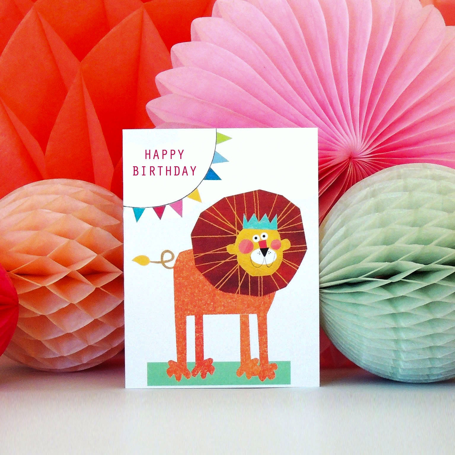 KTW15 mini lion happy birthday card