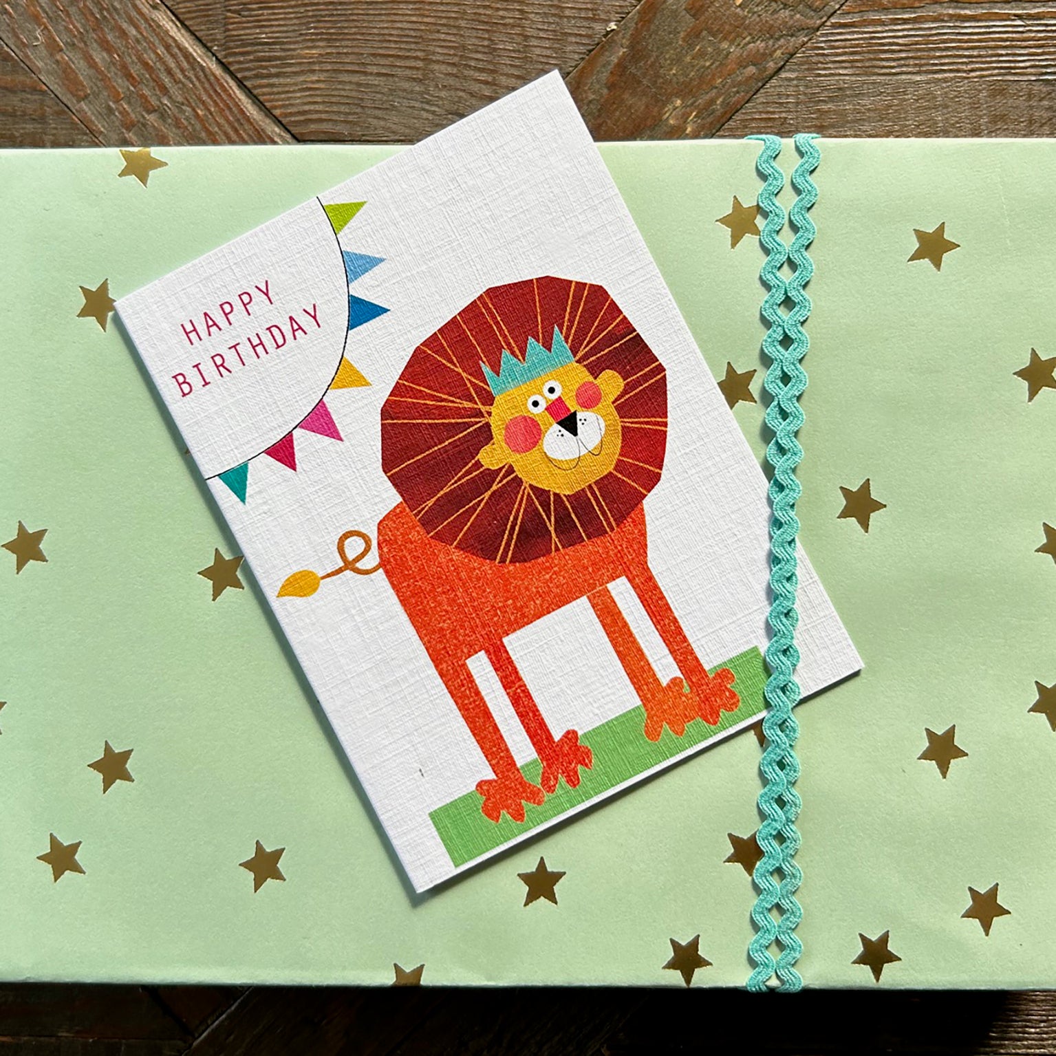 KTW15 mini lion happy birthday card
