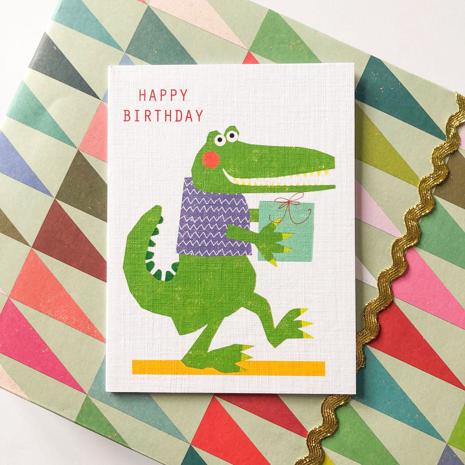 KTW16 mini crocodile happy birthday card