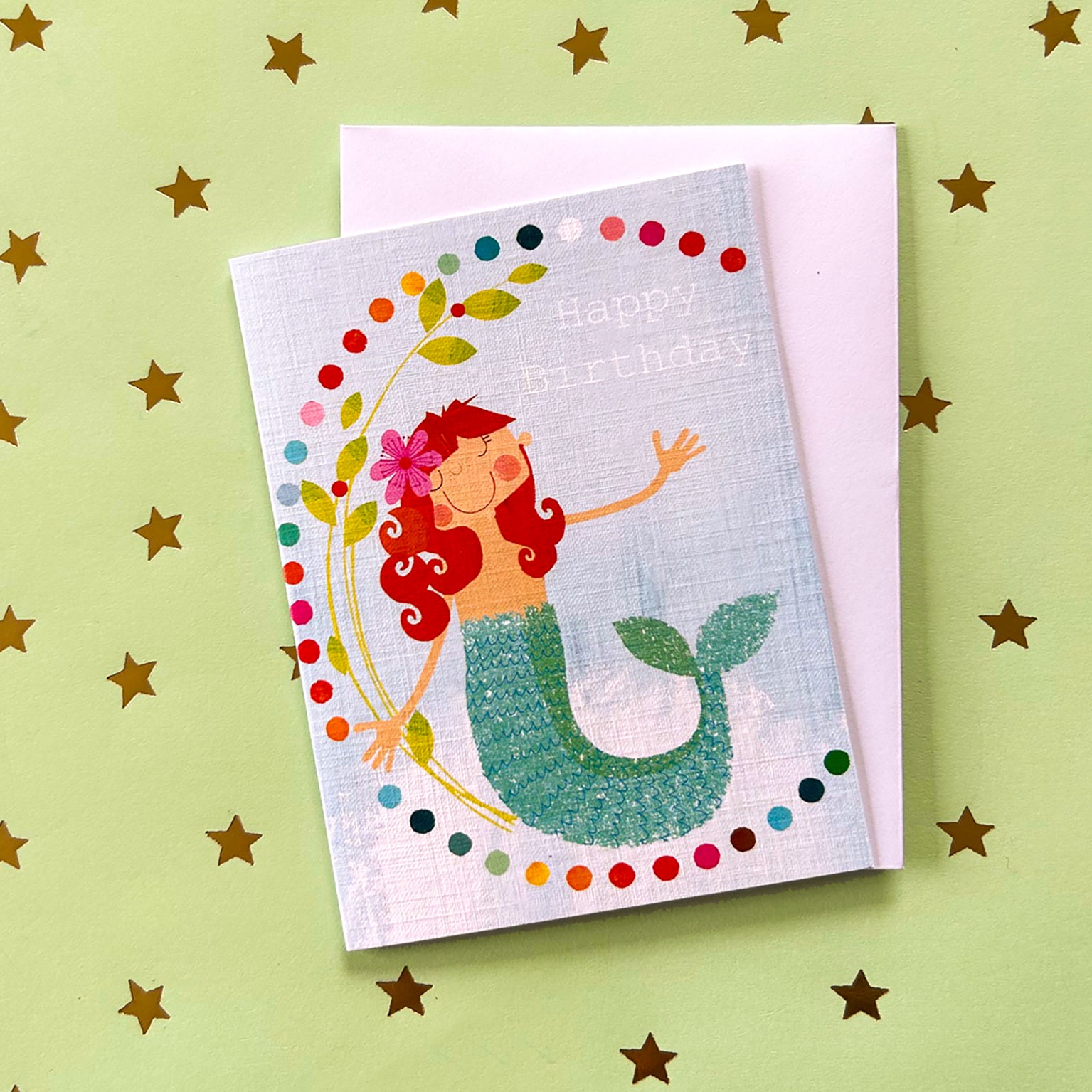 KTW25 mini mermaid happy birthday card
