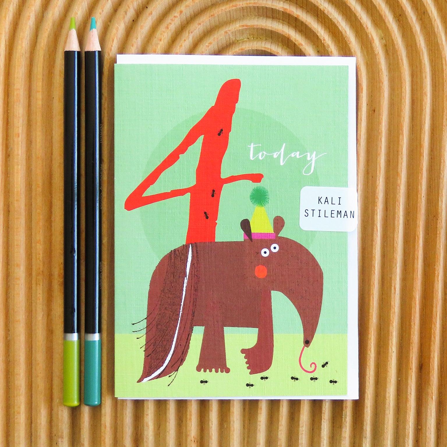 NA04 anteater 4th birthday card
