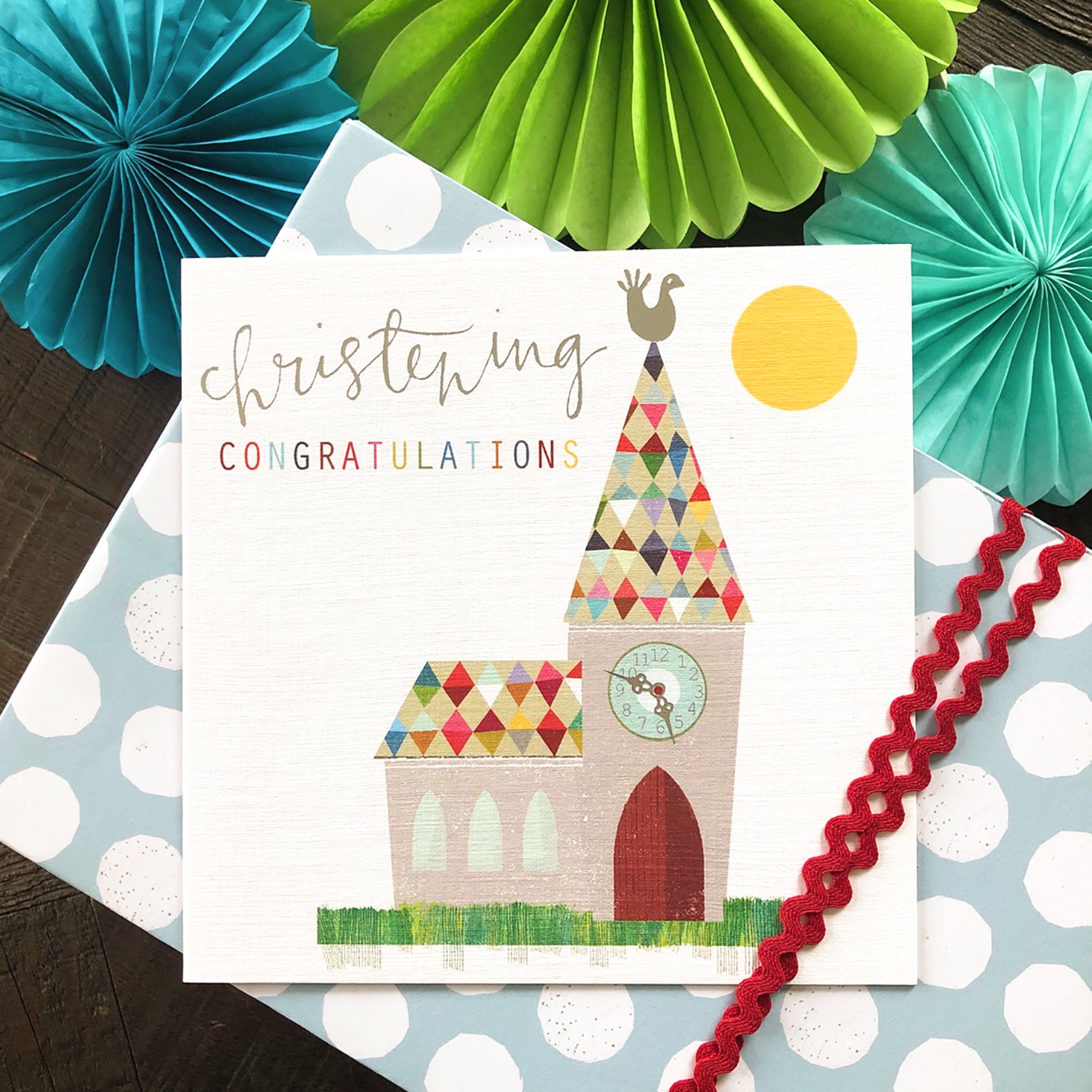 NB05 silver foiled christening card