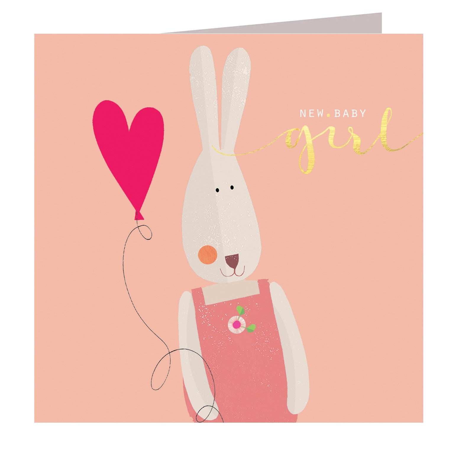 NB22 gold foiled baby bunny girl card