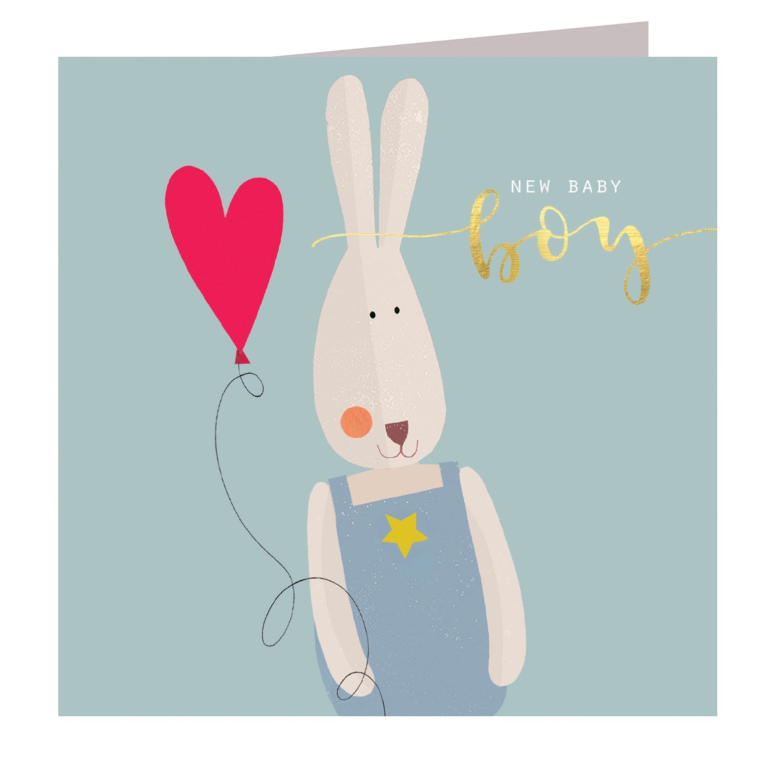 NB23 gold foiled baby bunny boy card