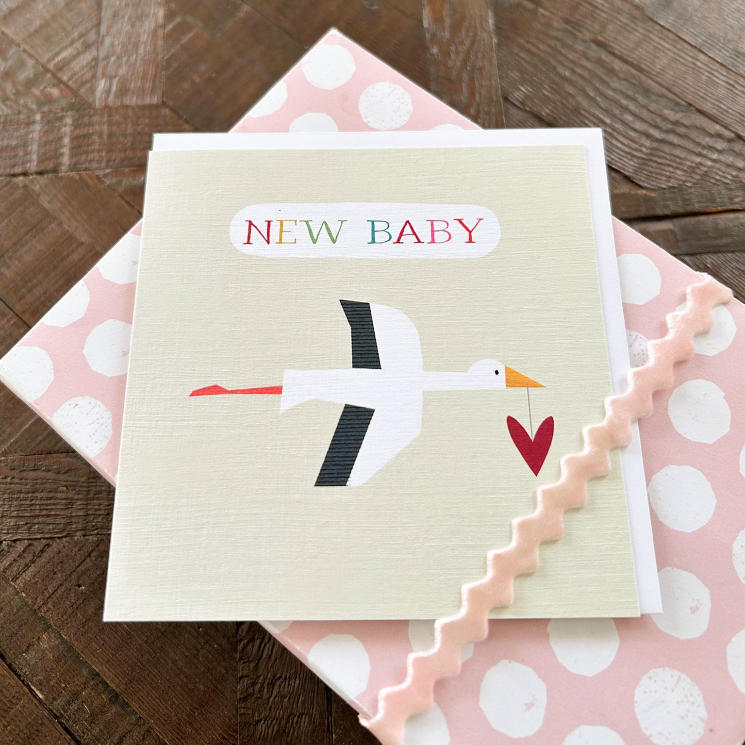 NB37 stork new baby card
