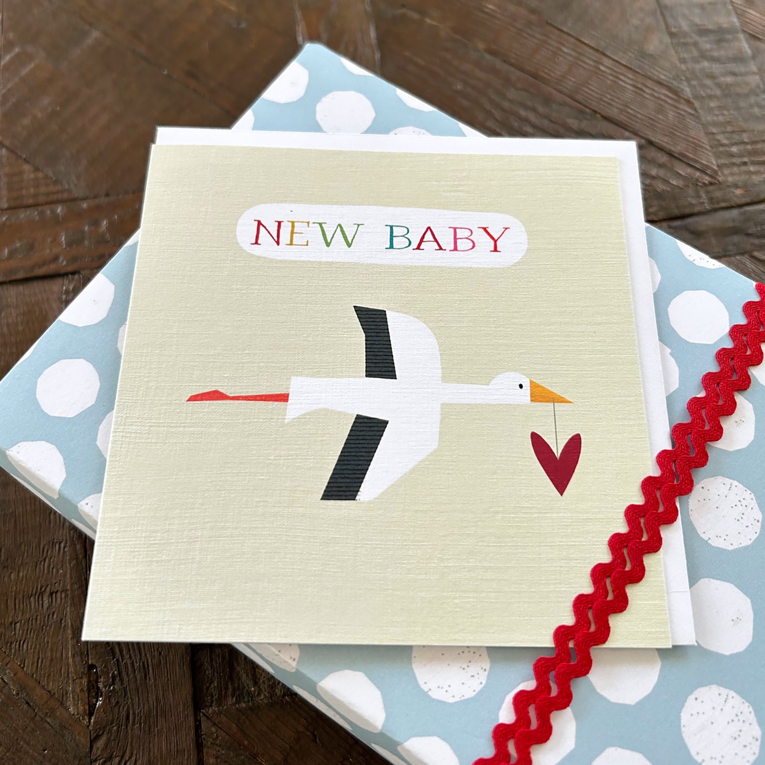 NB37 stork new baby card
