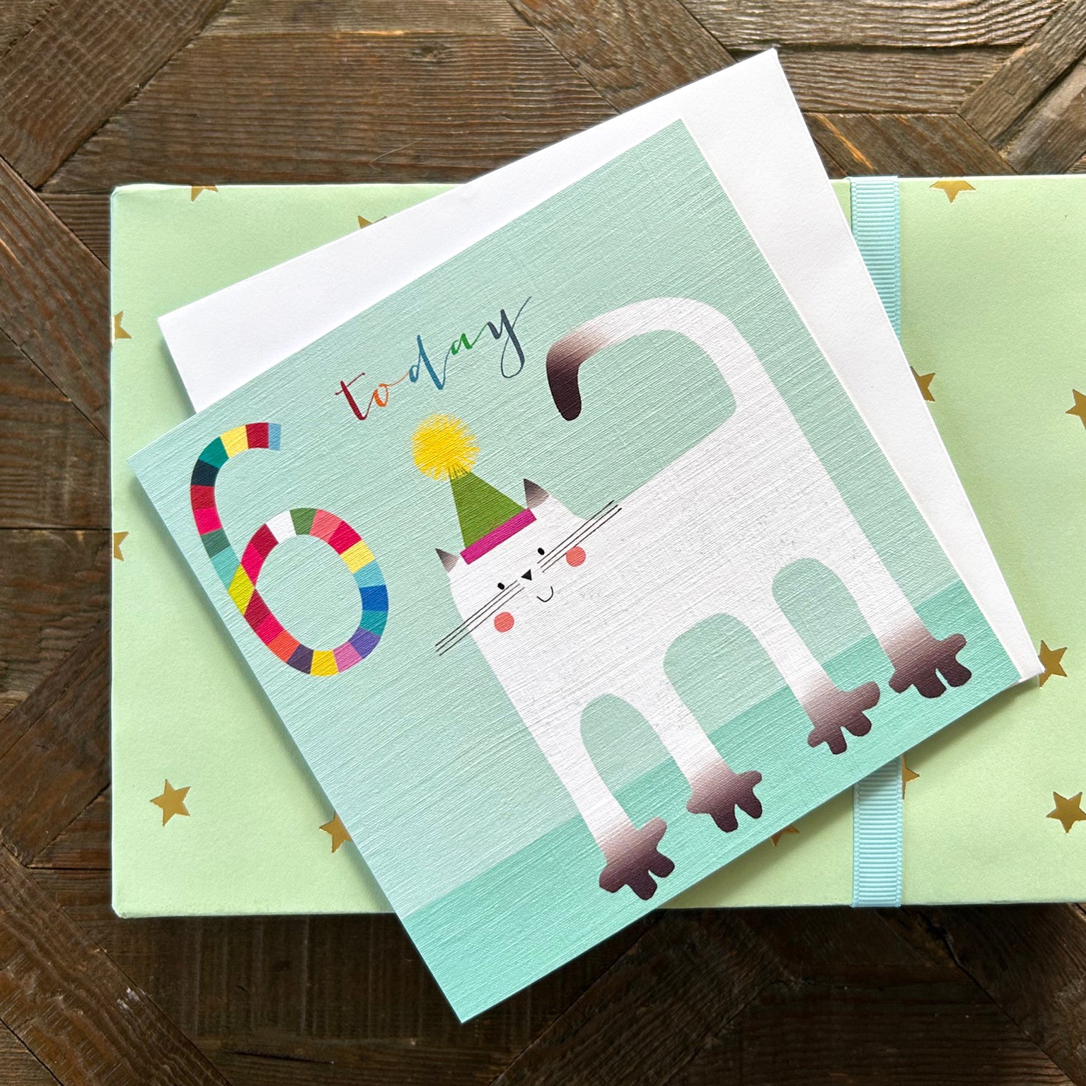 NK14 cat 6th birthday card