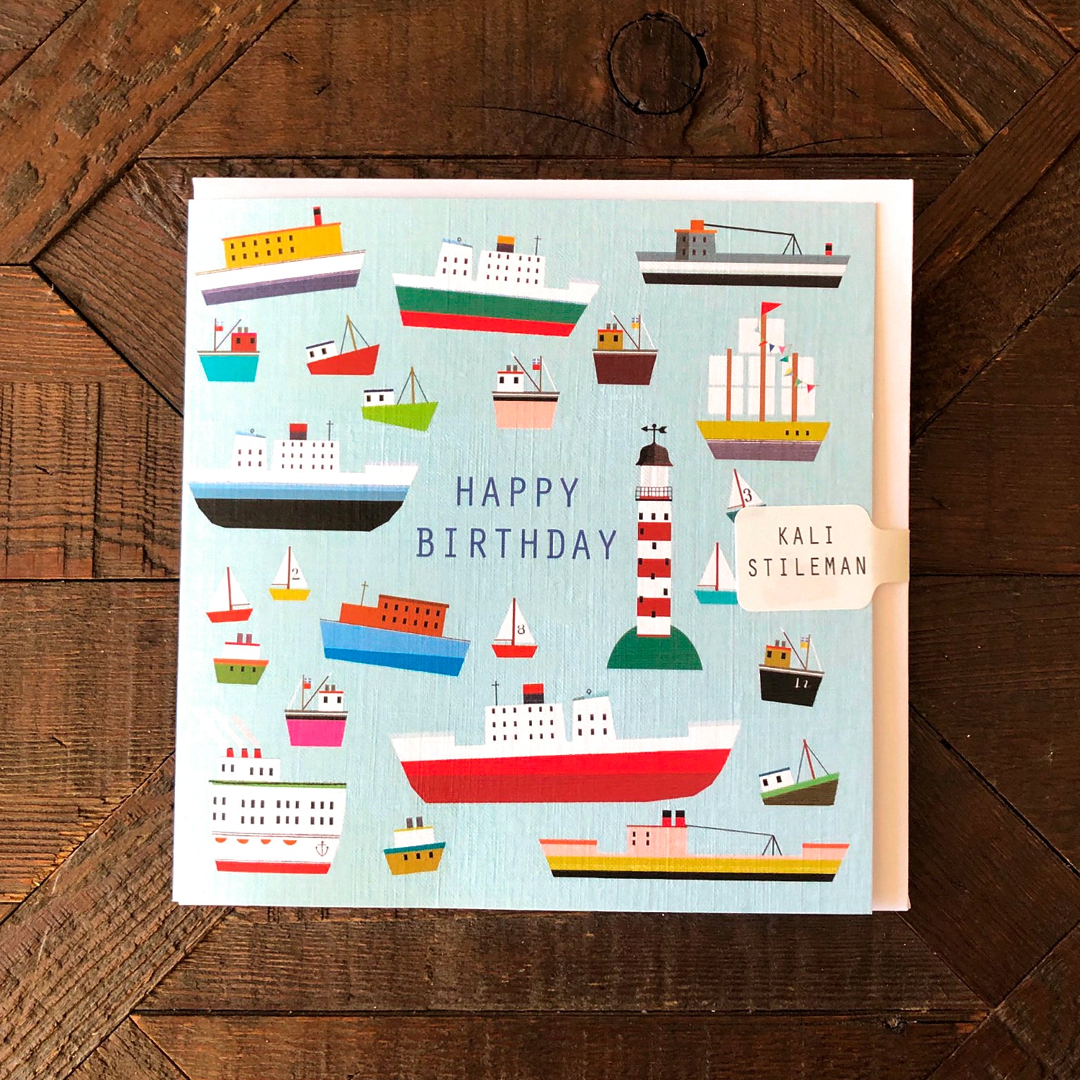 NM01 boats happy birthday card