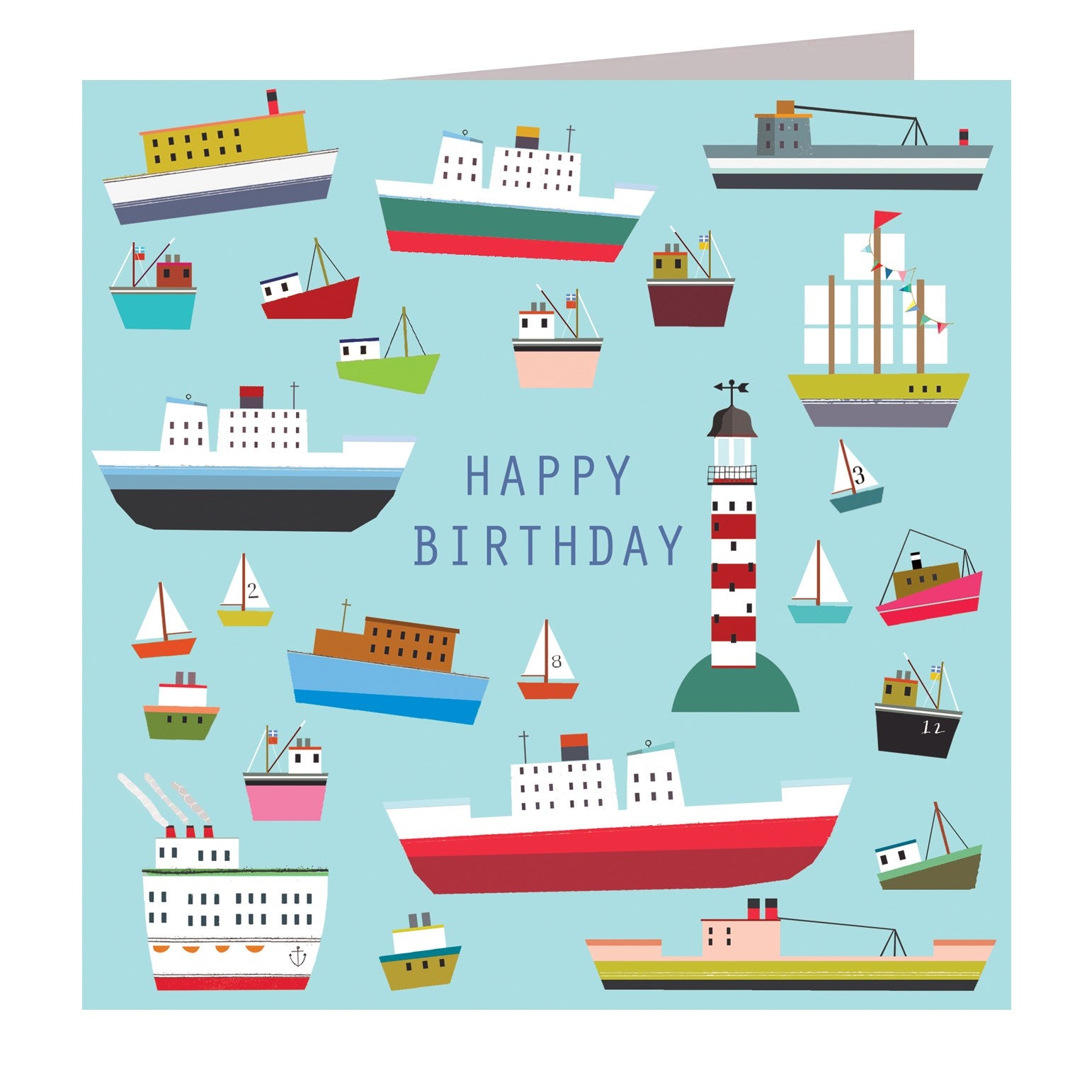 NM01 boats happy birthday card