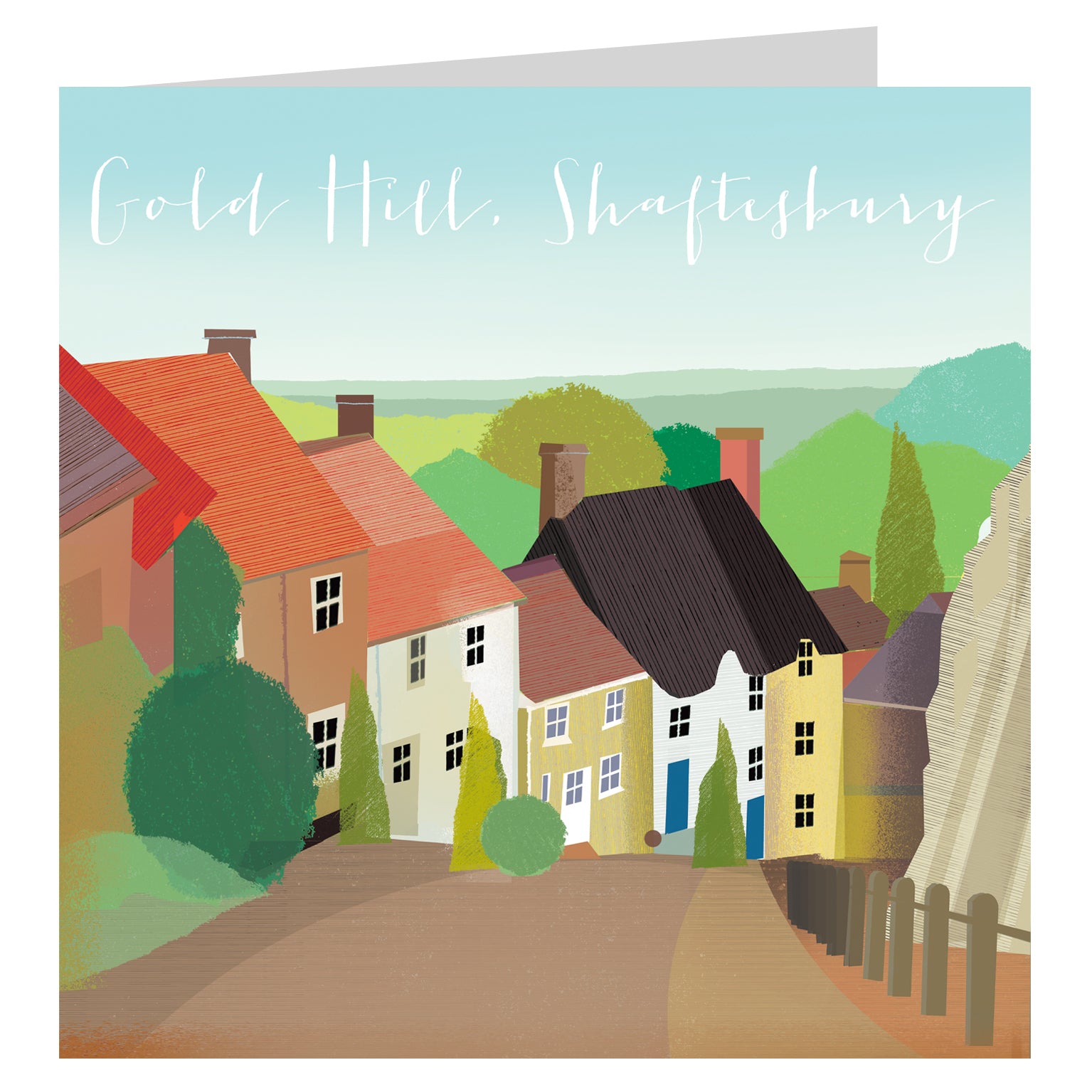 NT09 Gold Hill, Shaftesbury greetings card
