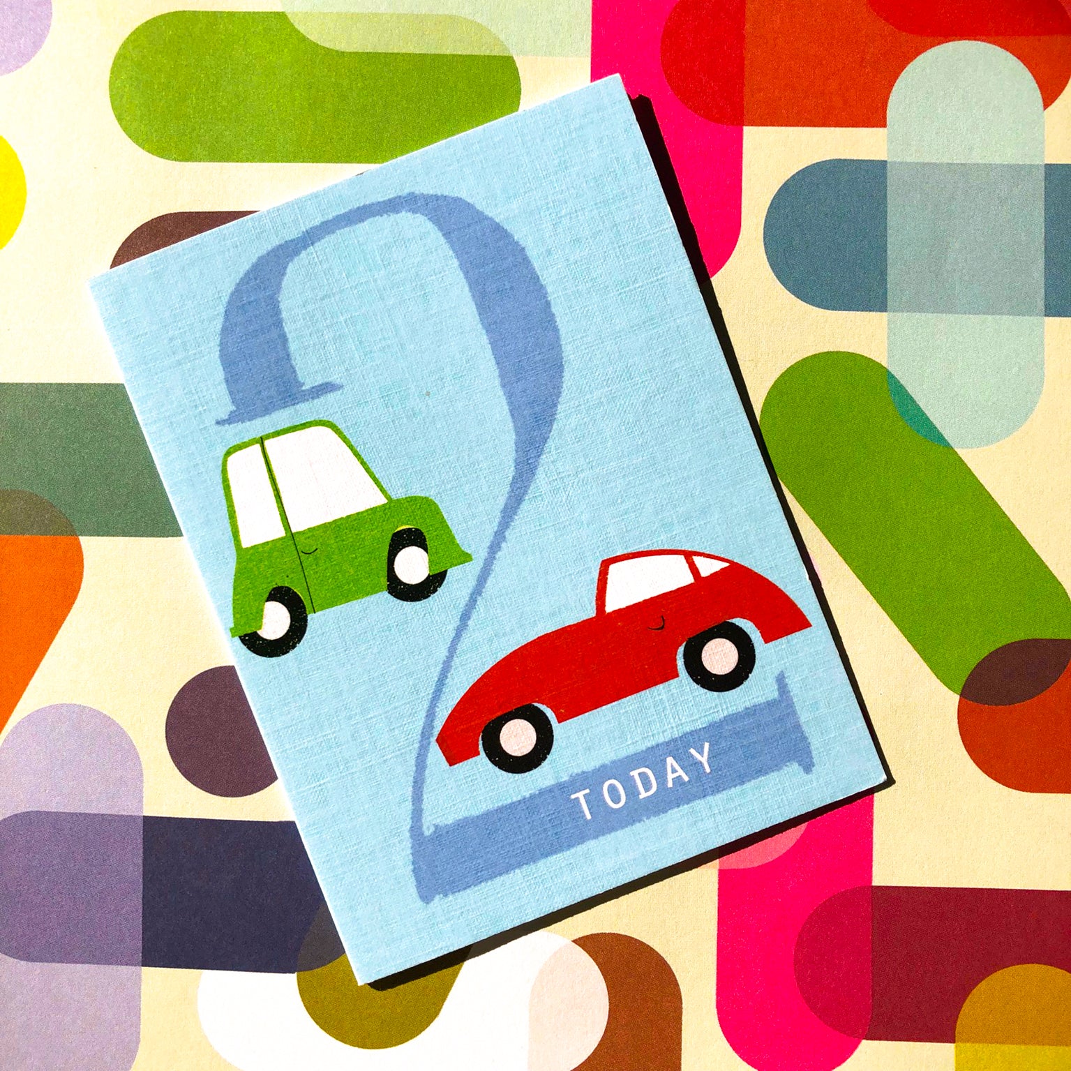 NTW02 mini cars 2nd birthday card