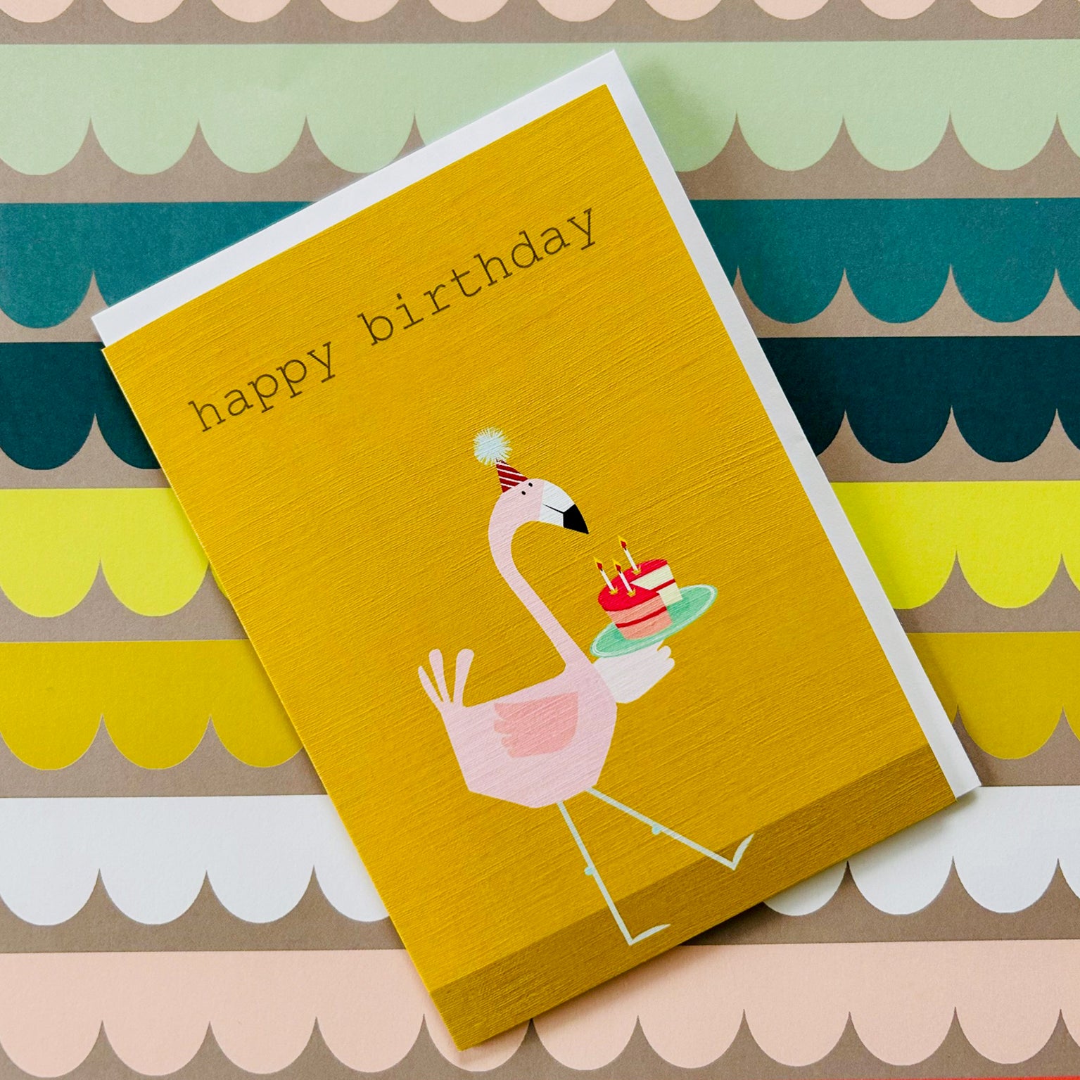 PA05 flamingo happy birthday card