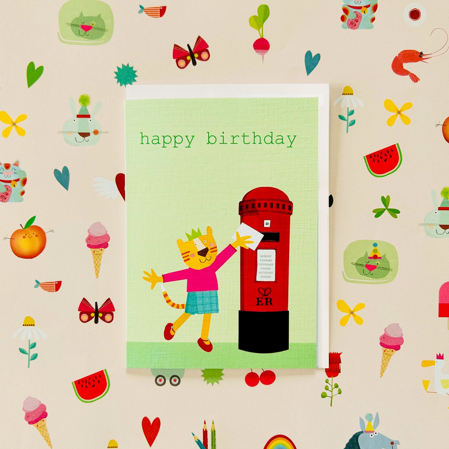 PA09 tiger happy birthday card