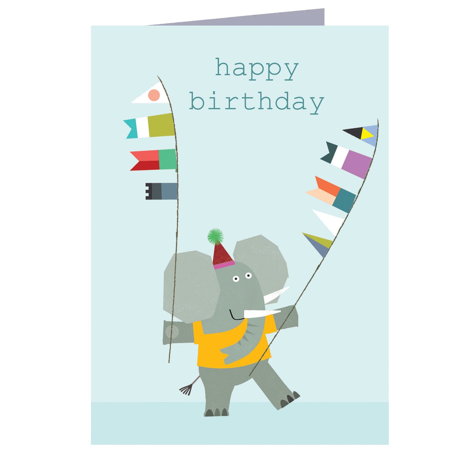 PA10 elephant happy birthday card