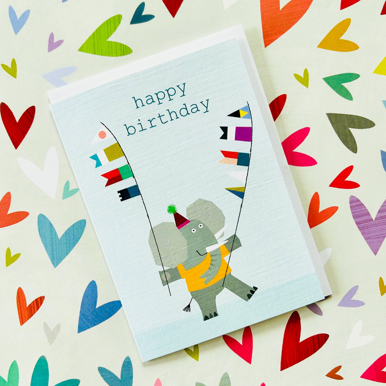 PA10 elephant happy birthday card
