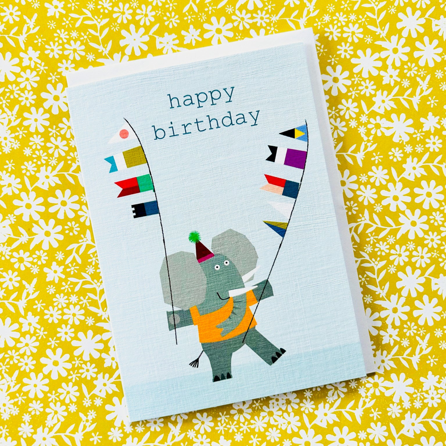 PA10 elephant happy birthday card