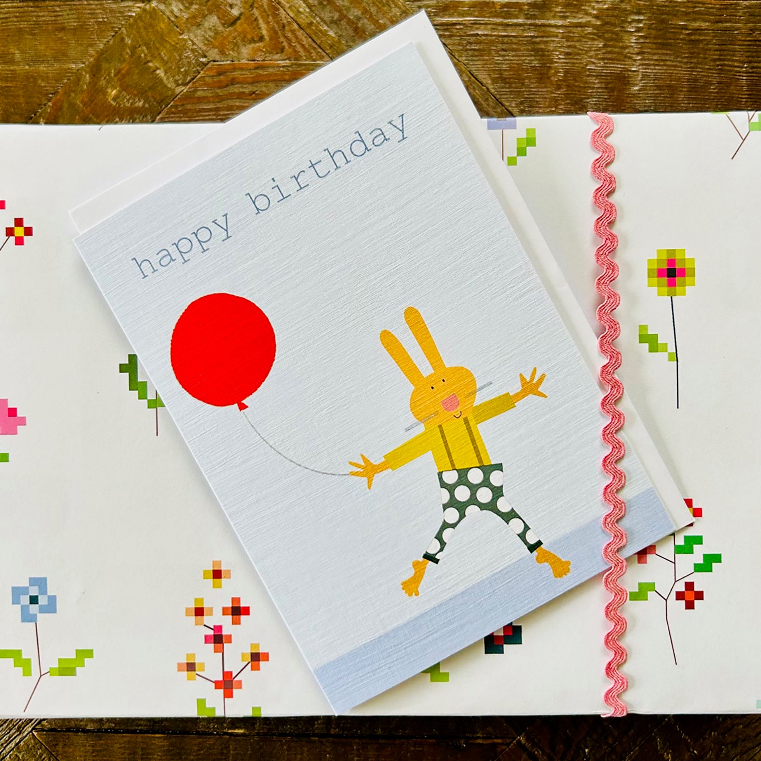 PA11 bunny happy birthday card