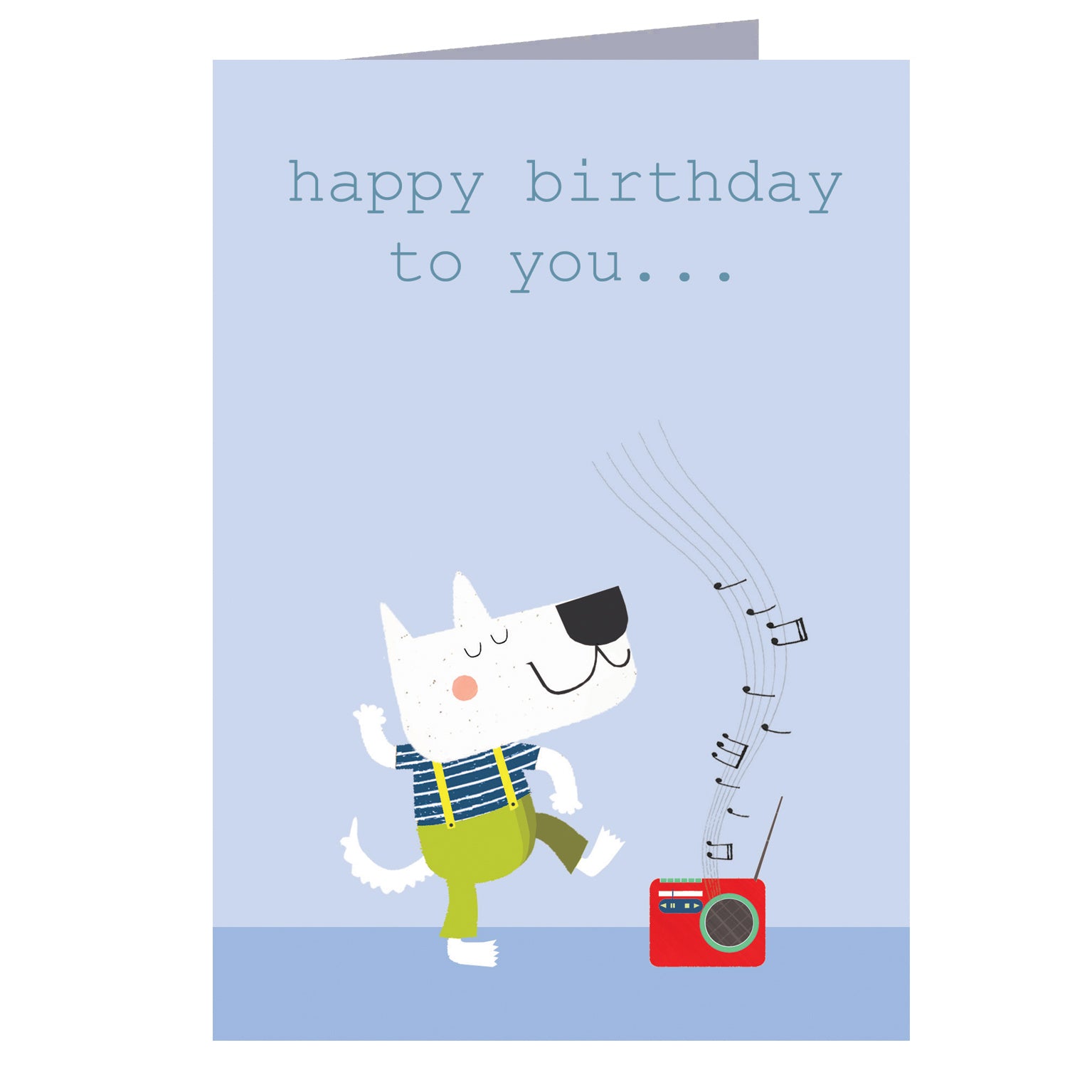 PA12 dancing dog birthday card