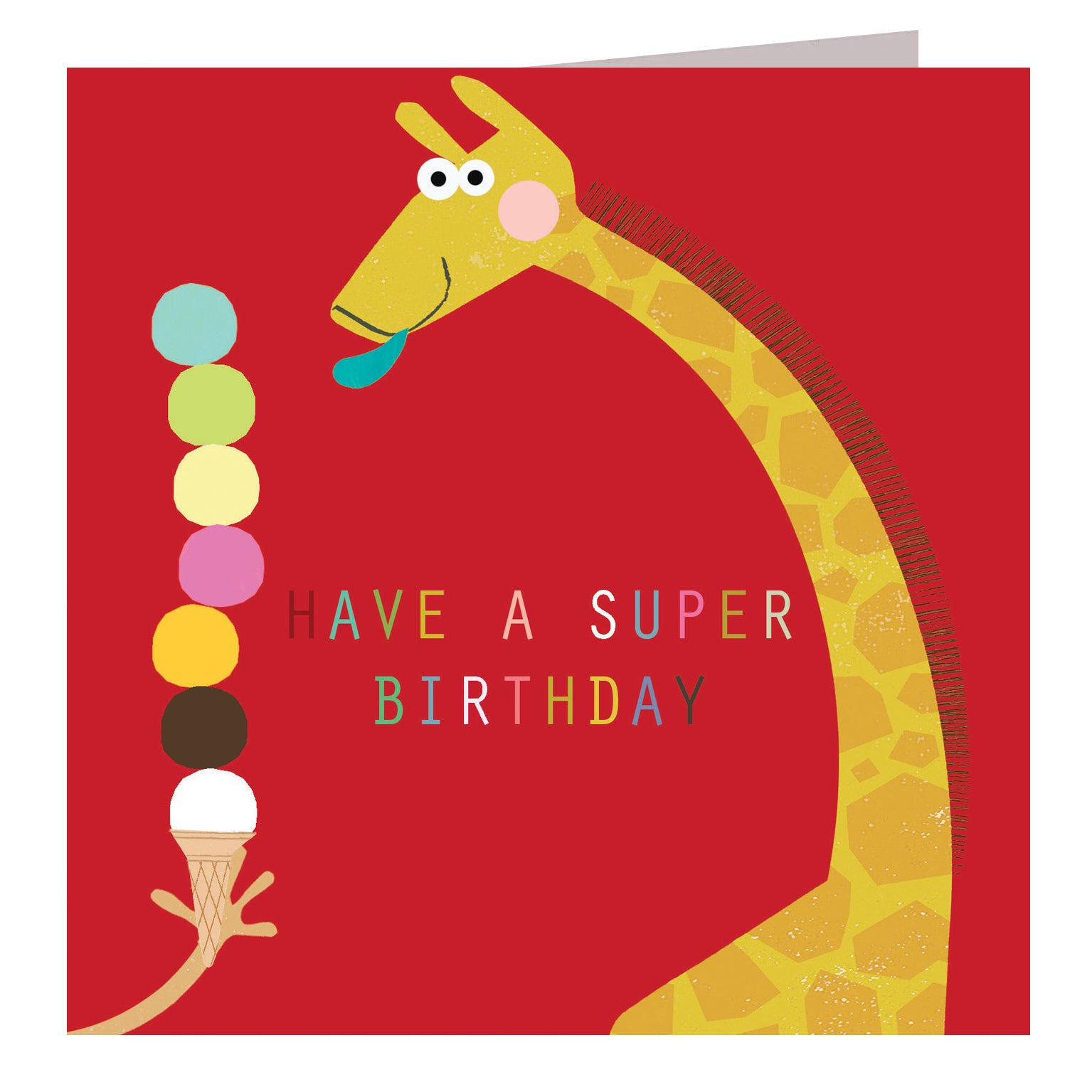 RB01 giraffe ice cream birthday card