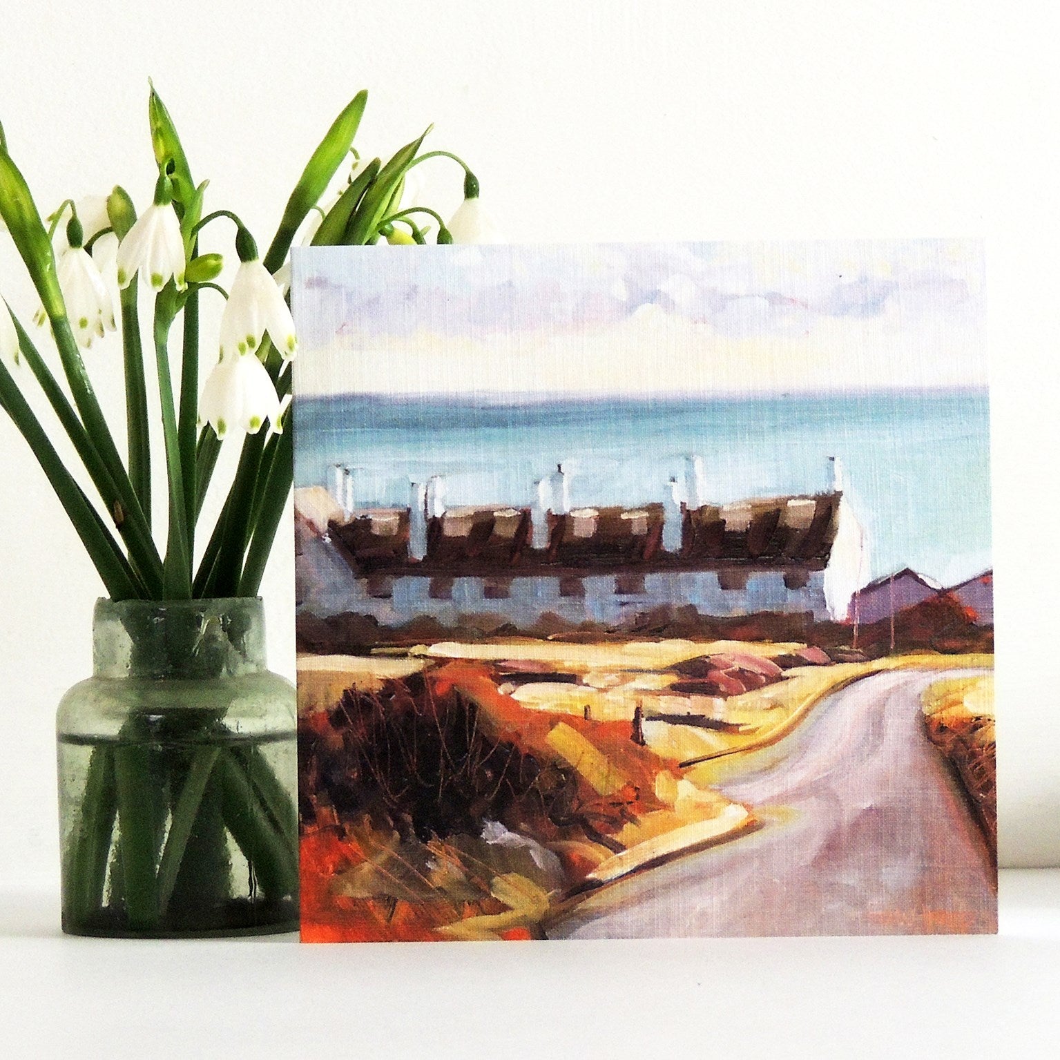SF03 coast guard cottages, Dorset greetings card