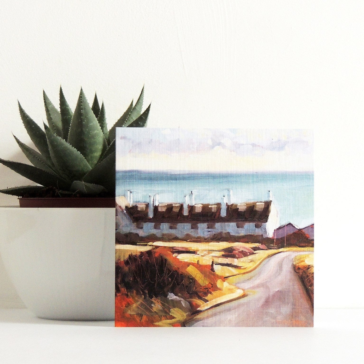 SF03 coast guard cottages, Dorset greetings card