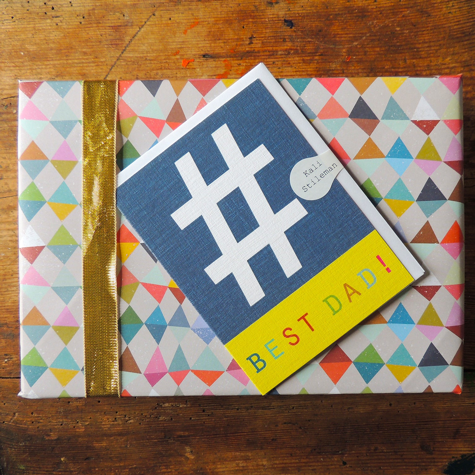 STW04 mini hashtag best dad! card