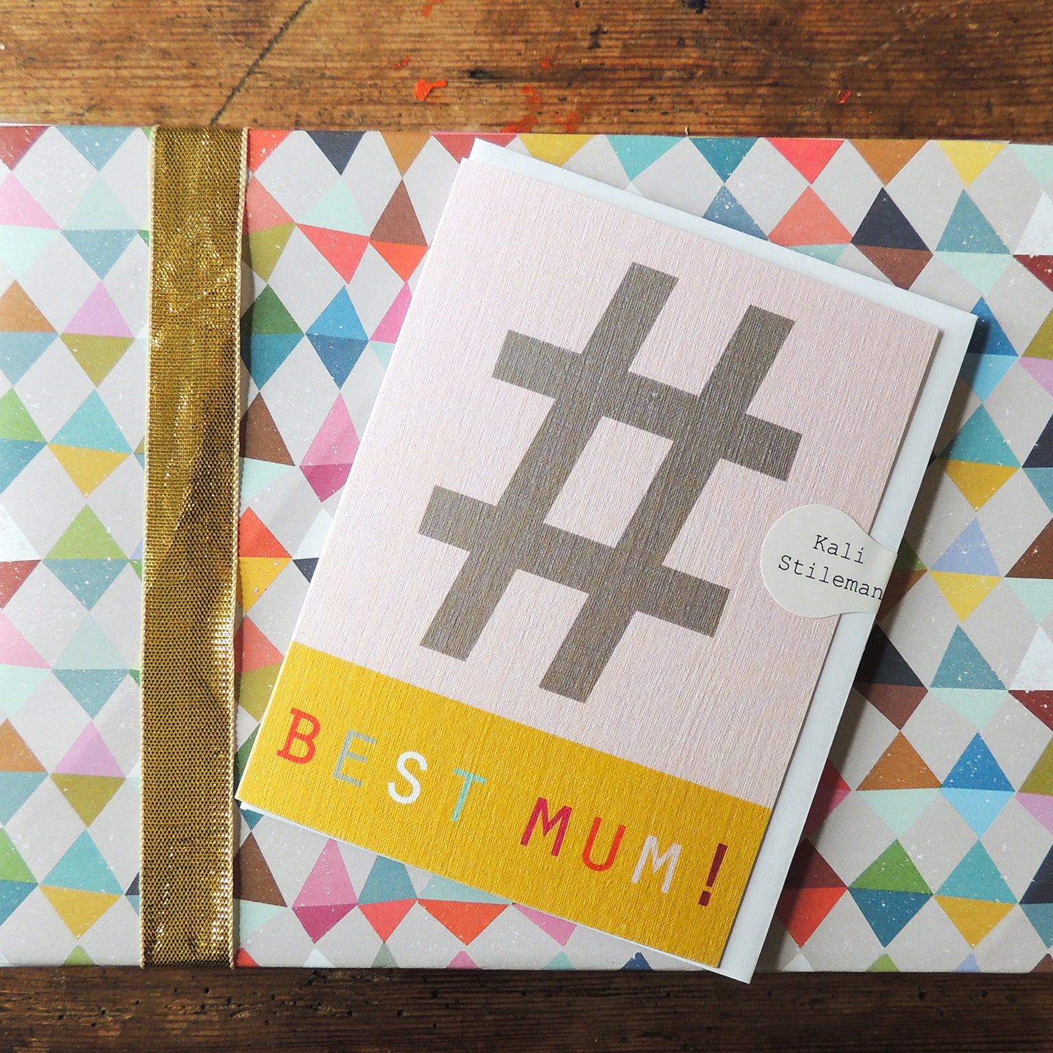 STW05 mini hashtag best mum! card